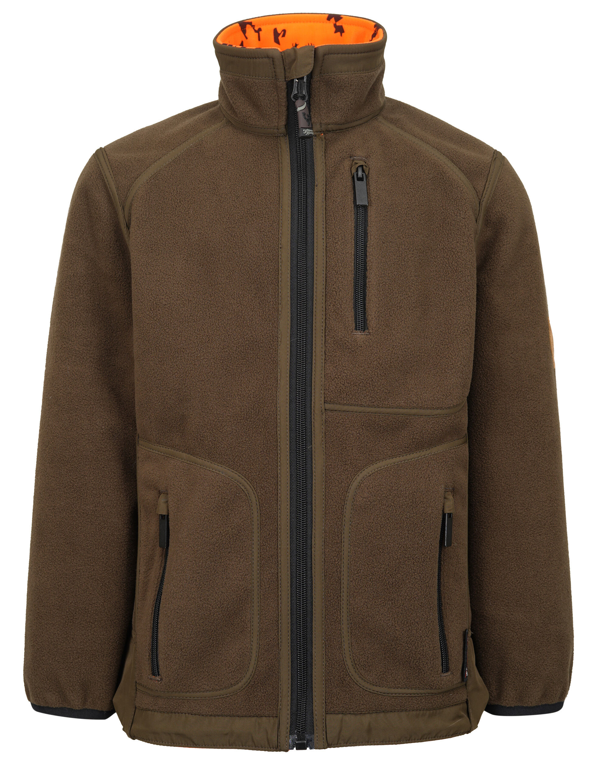 Hubertus Kinder-Warnwendefleecejacke Pirsch 2 (oliv/orange)
