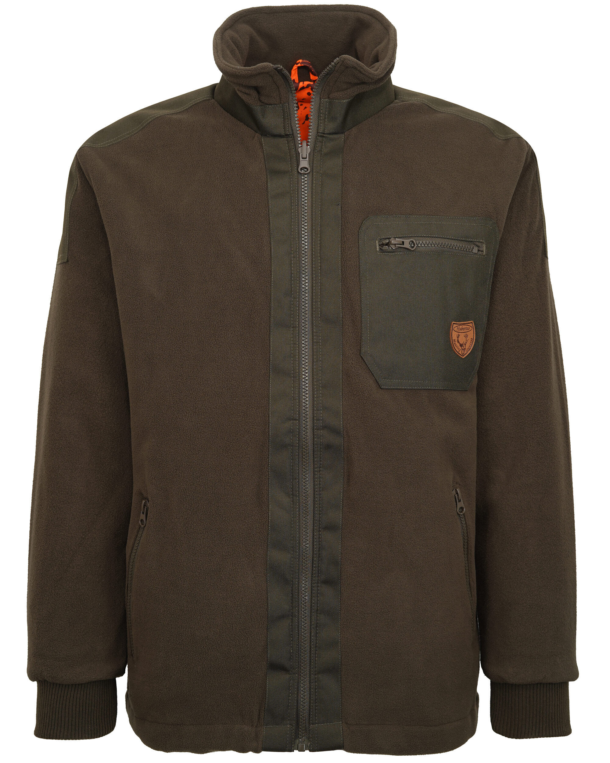 Hubertus Warn-Wendejacke Fleece Drückjagd (orange/oliv)