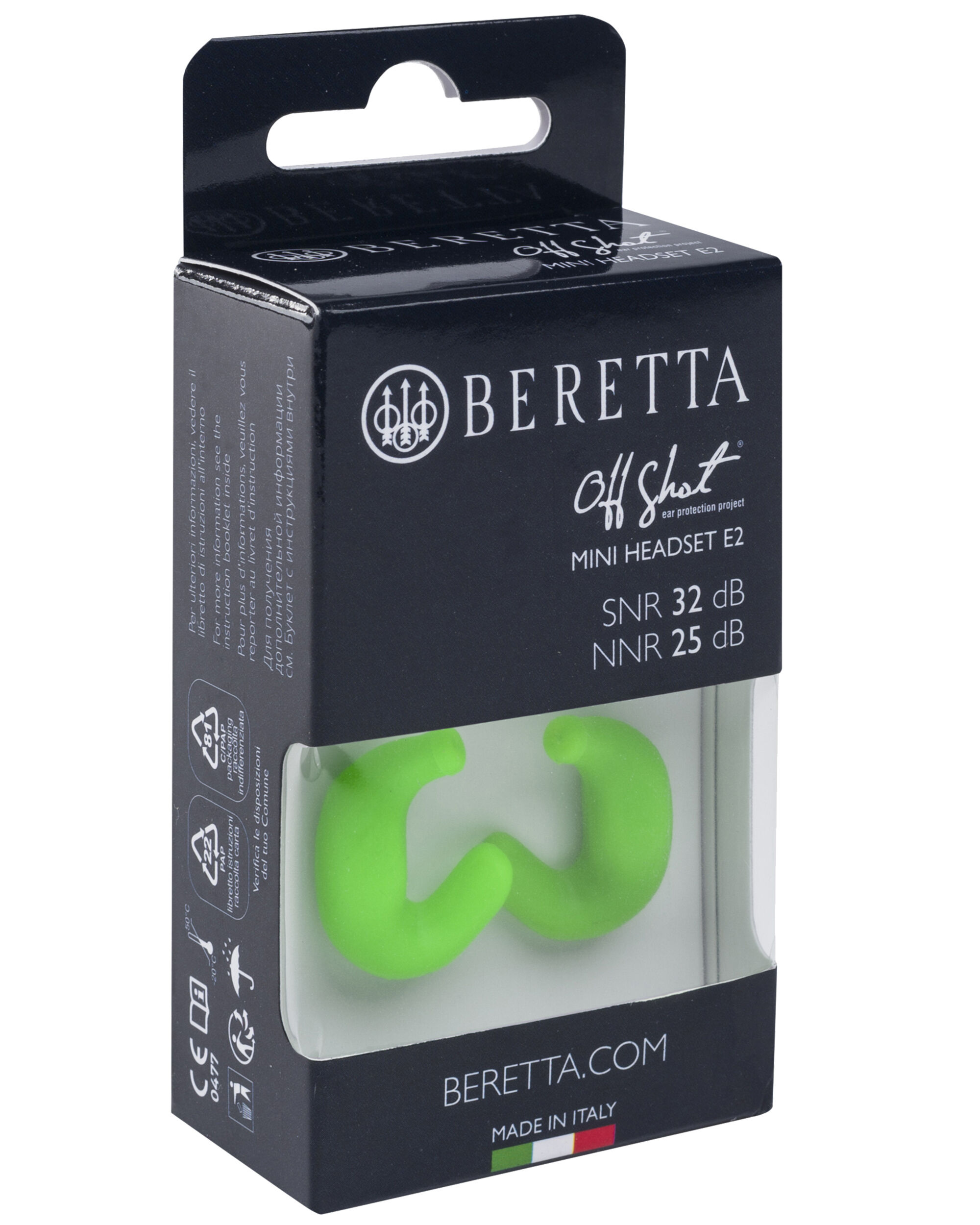Die Beretta-Ohrstöpsel Mini Headset E2 passiv im Detail