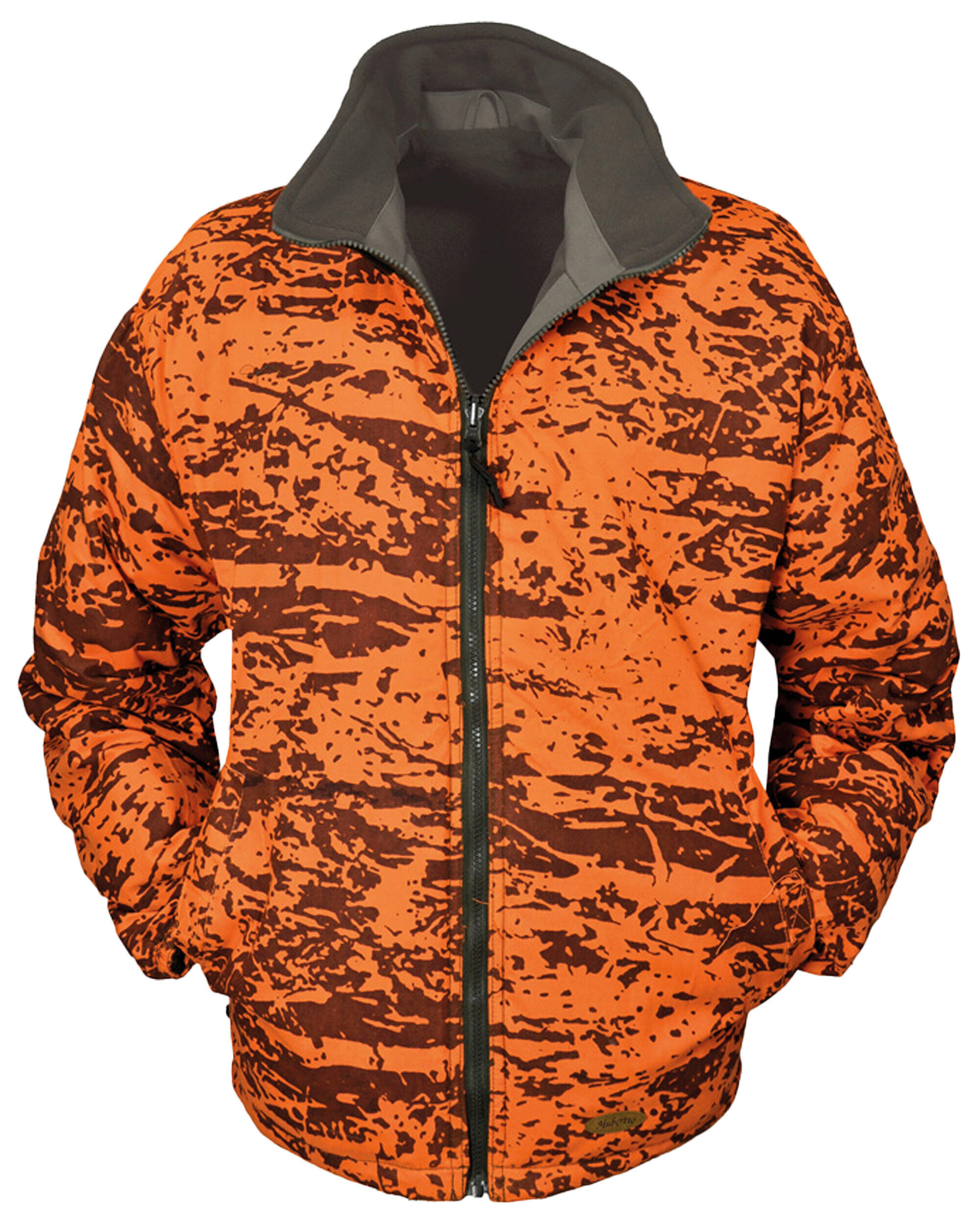 Hubertus Warn-Wendejacke Fleece Drückjagd (orange/oliv)
