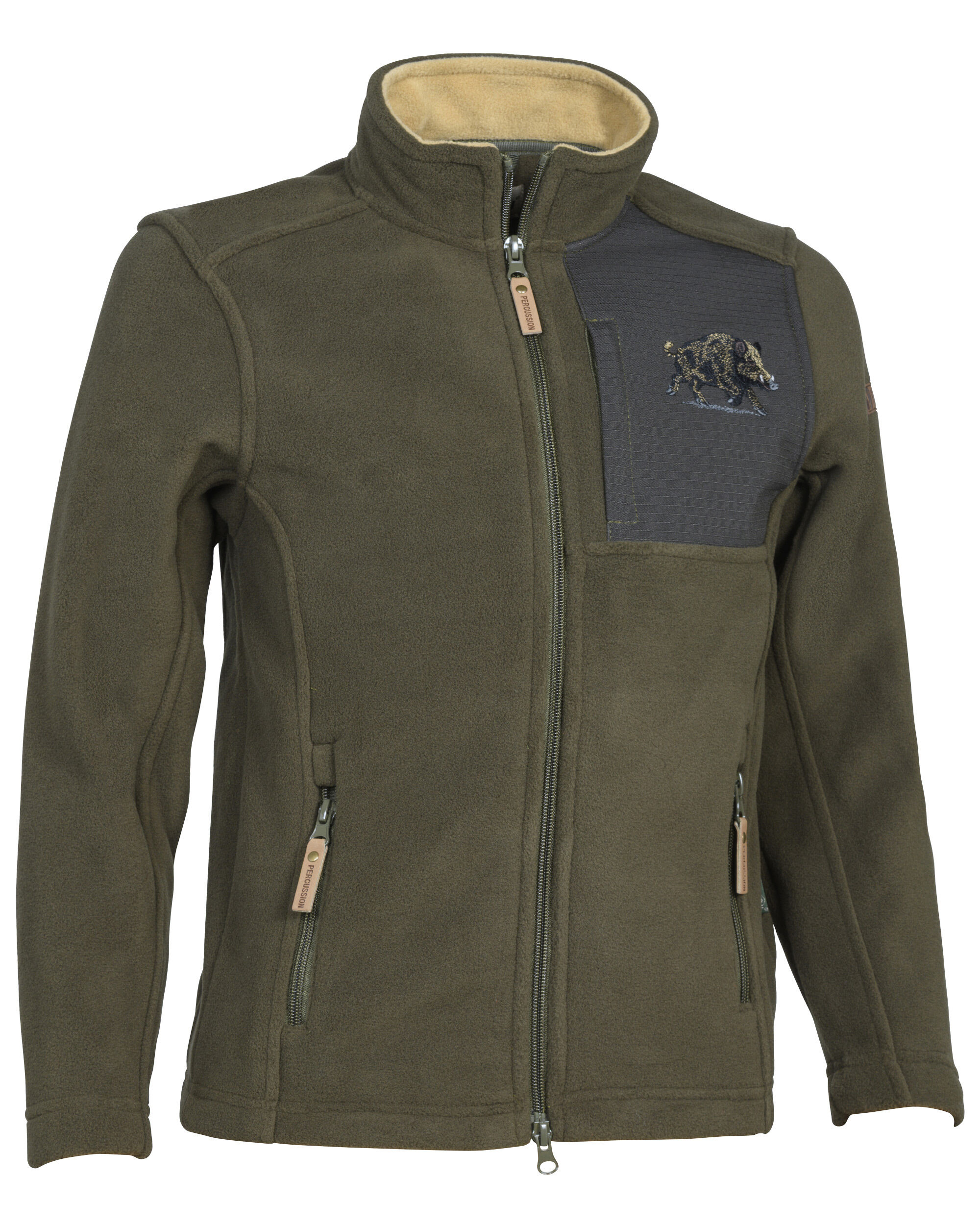 Percussion Kinder-Fleecejacke Norway Wildschweinstick (grün)