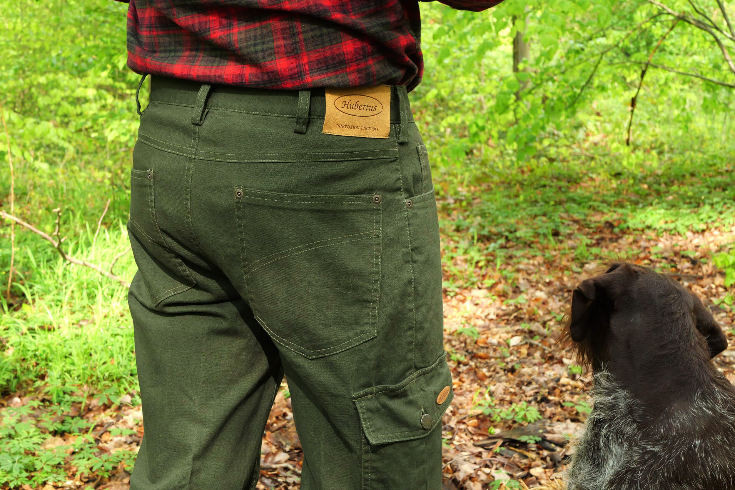 Hubertus Stretch Jagdjeans mit Beintasche (grün)