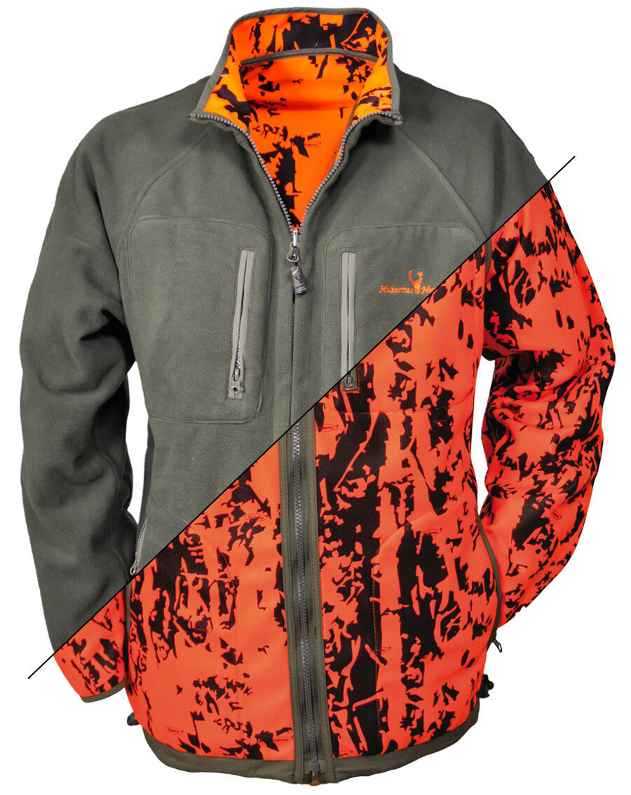 Hubertus Warn-Wende-Fleecejacke Pirsch Camo (oliv/orange)