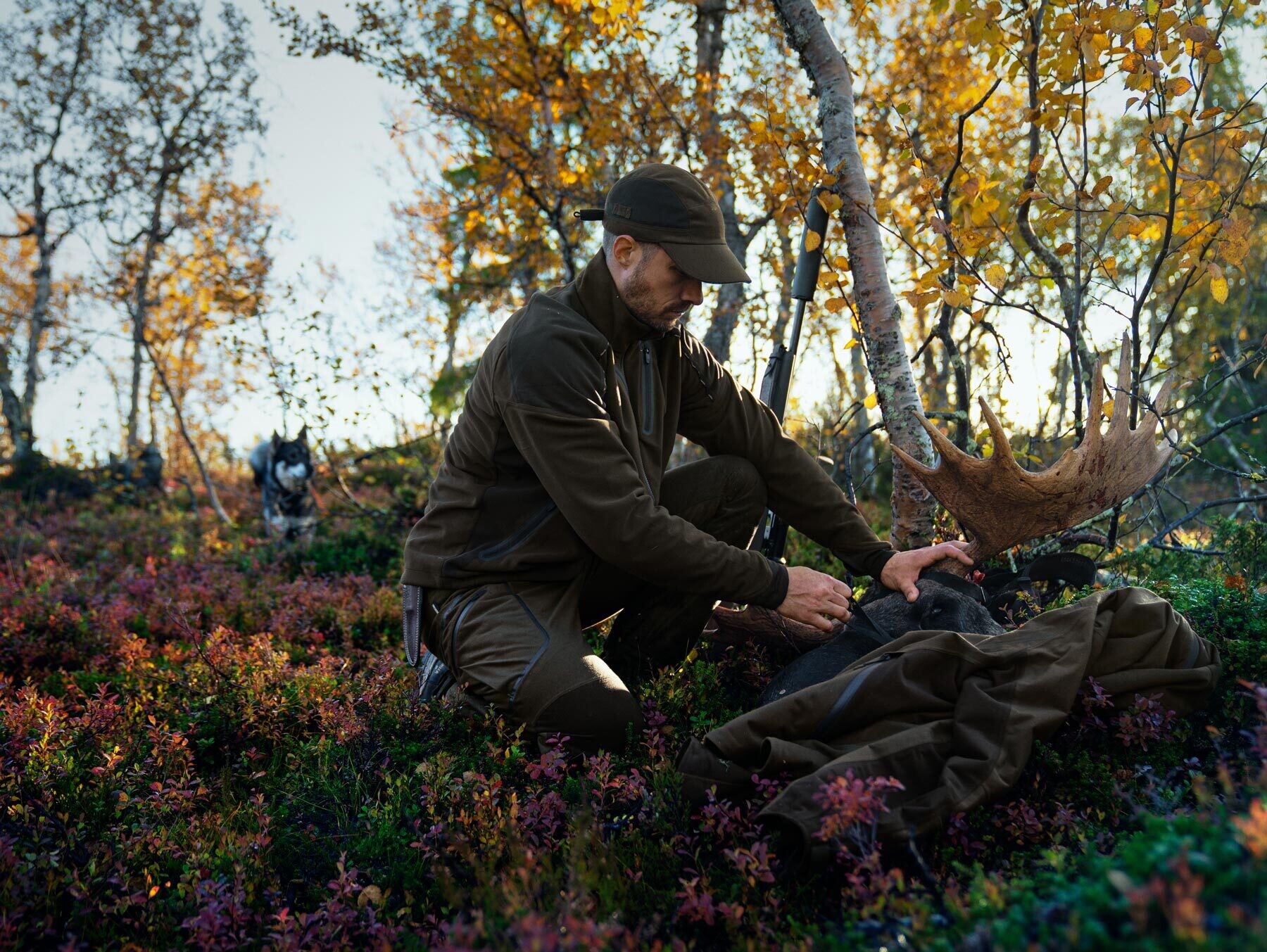 Härkila Mountain Hunter Pro WSP Fleecejacke (Hunting green/S. brown)