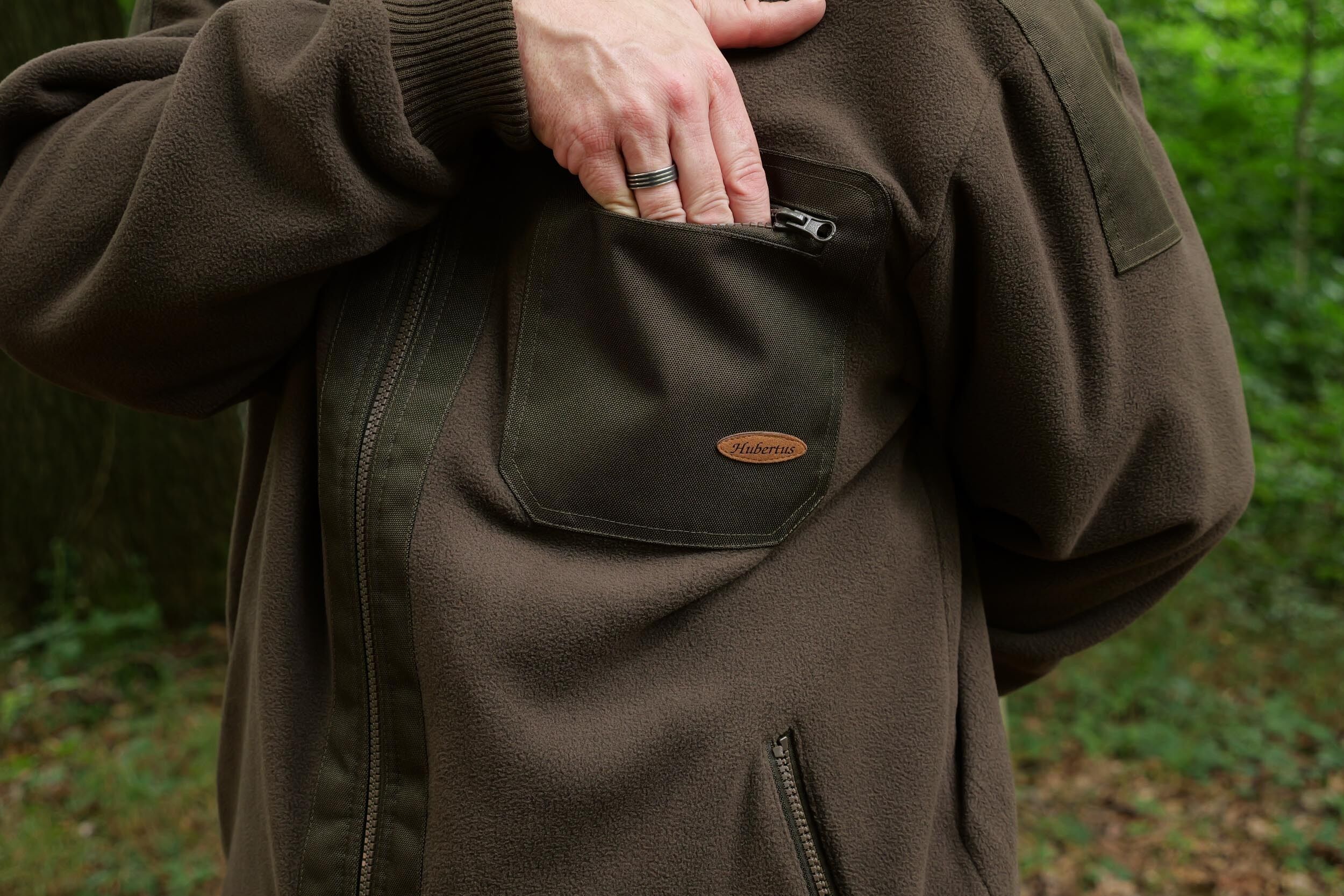 Hubertus Warn-Wendejacke Fleece Drückjagd (orange/oliv)