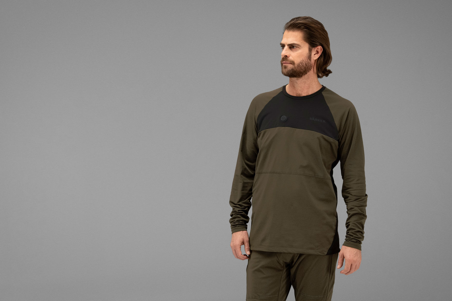 Härkila Heat Heiz-Longsleeve USB-C (Willow green/Black)