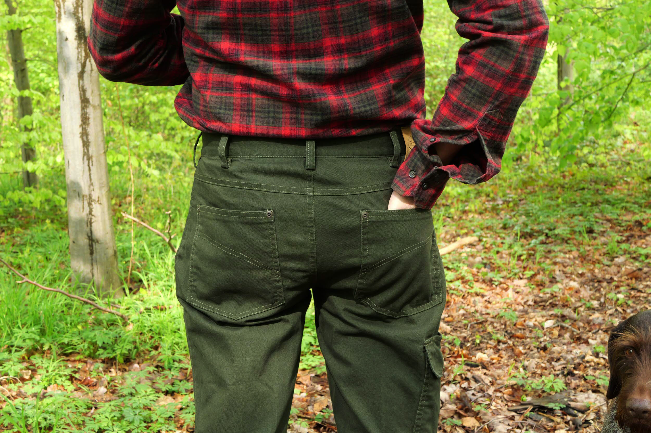 Hubertus Stretch Jagdjeans mit Beintasche (grün)