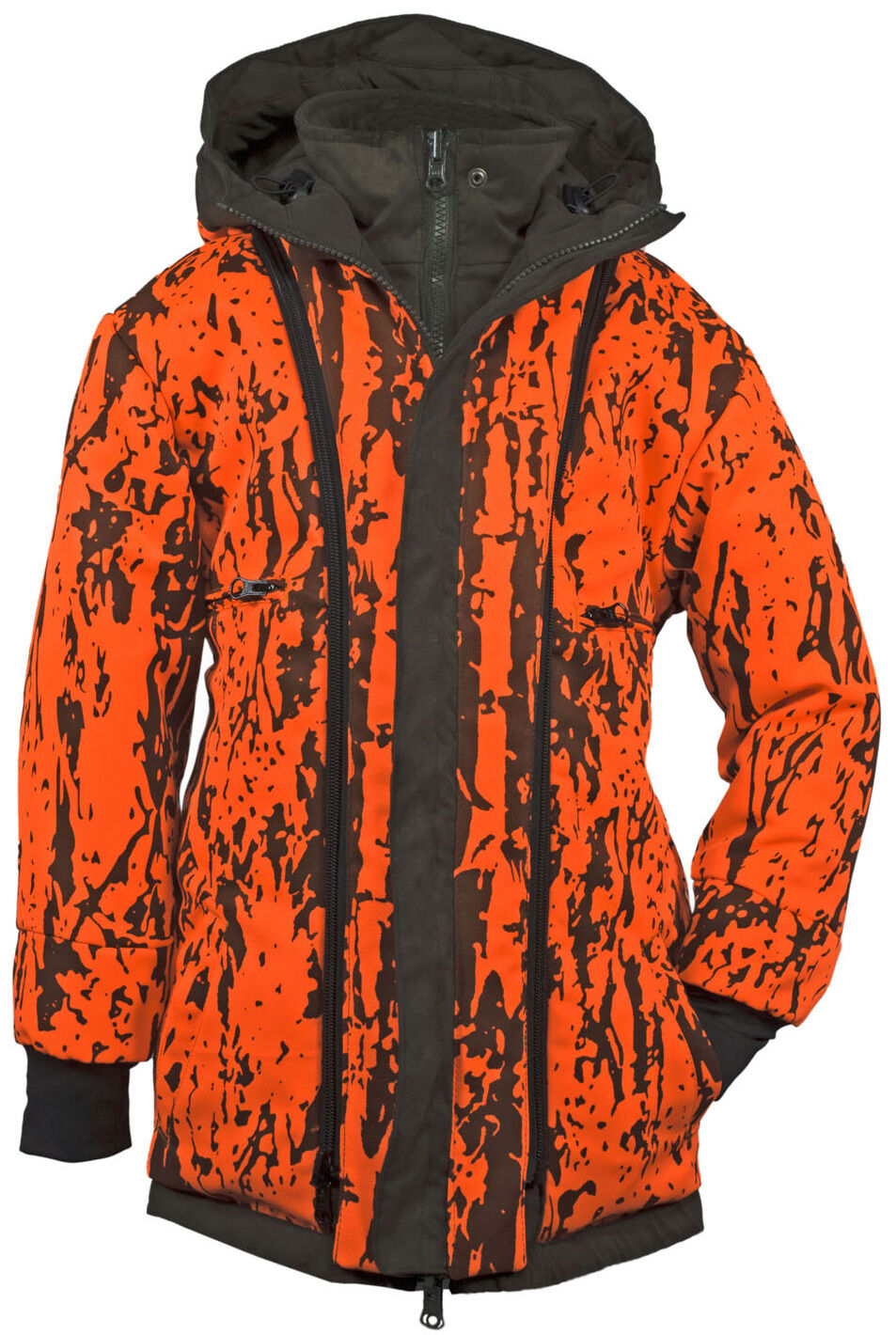 Hubertus Micro Camo Kinder-Wendejacke Janus (oliv/orange)