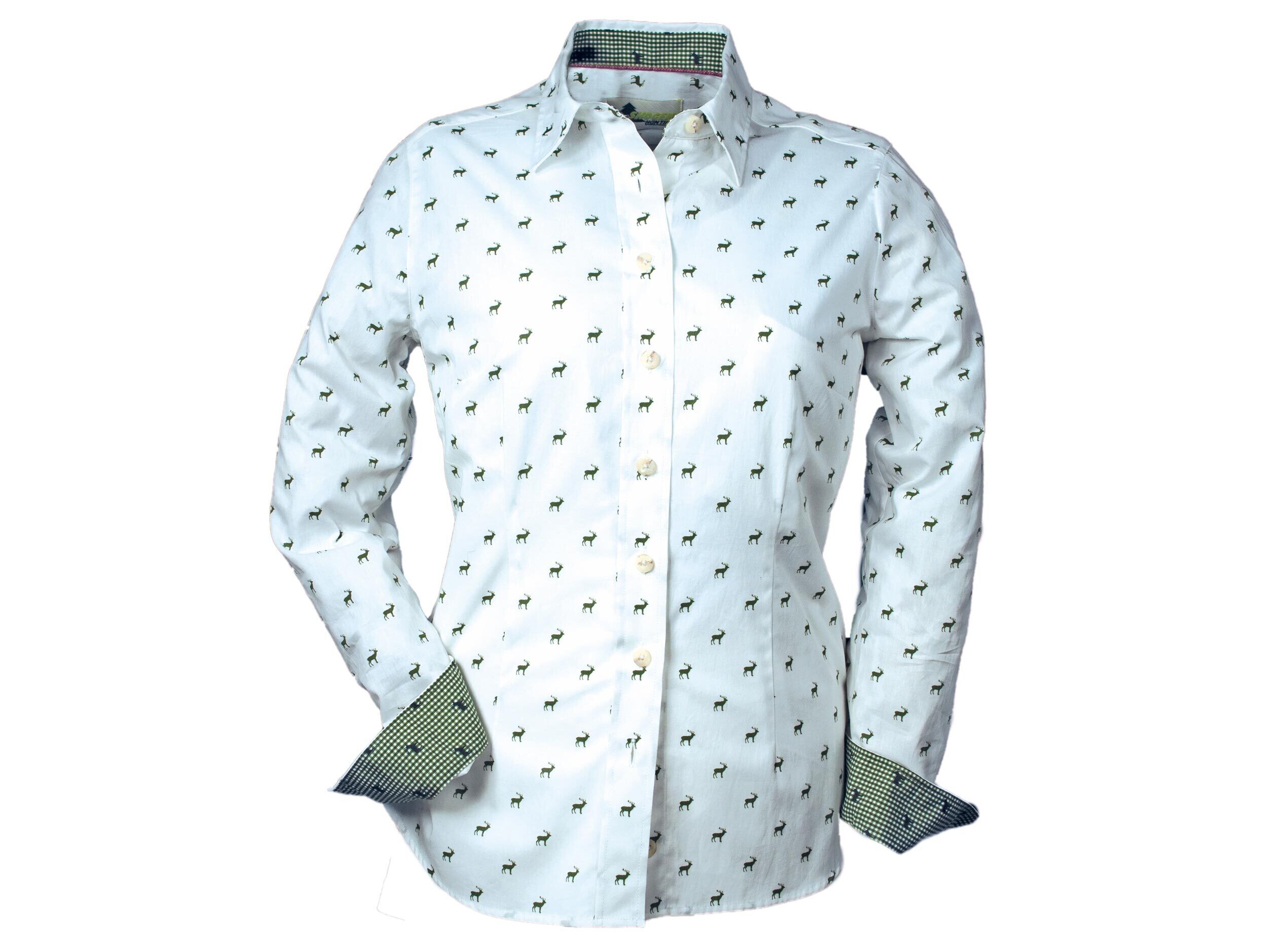 Skogen Jagdbluse Hirschmotiv (weiß)