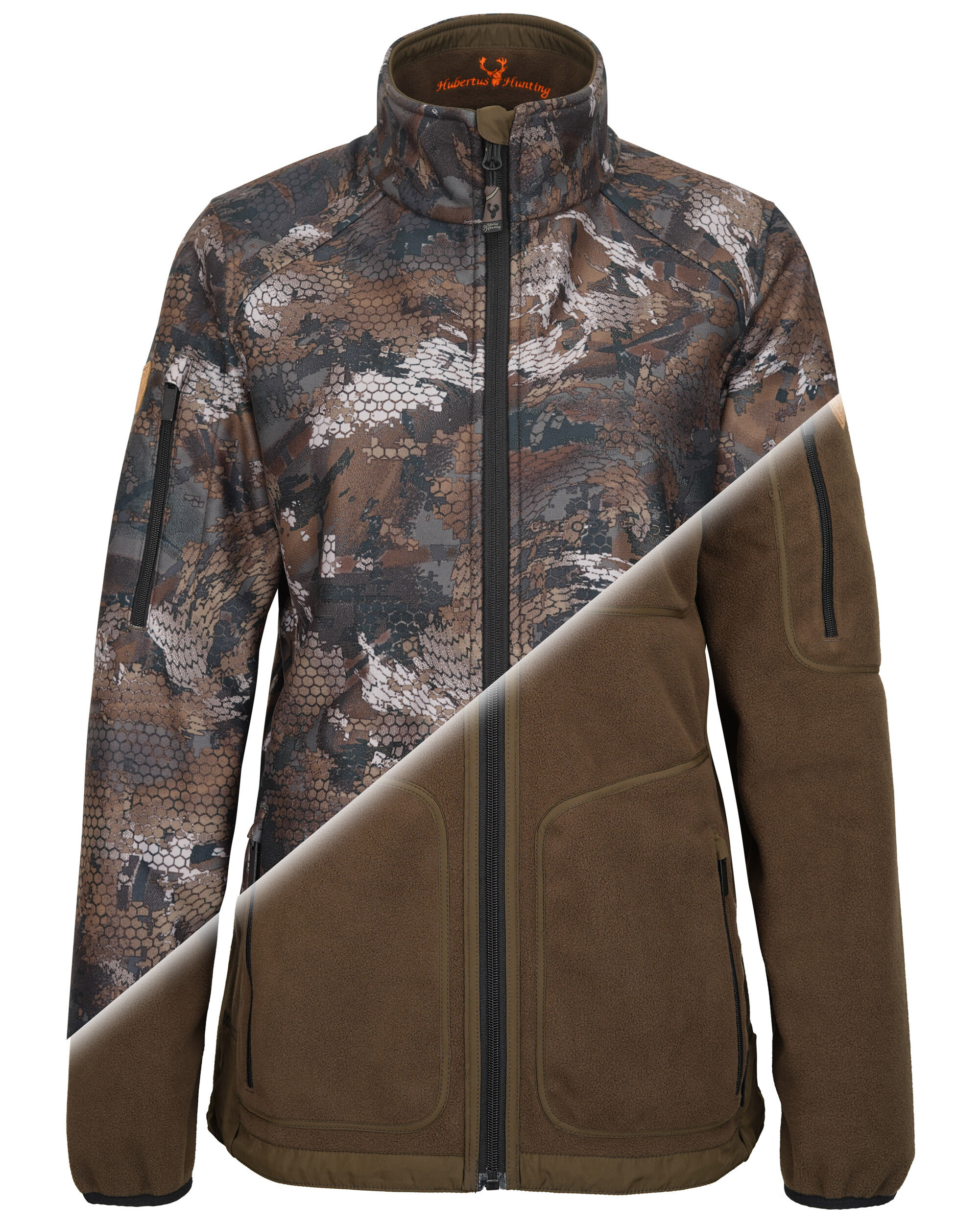 Hubertus Damen-Tarnwendefleecejacke Pirsch 2 (oliv/braun tarn)