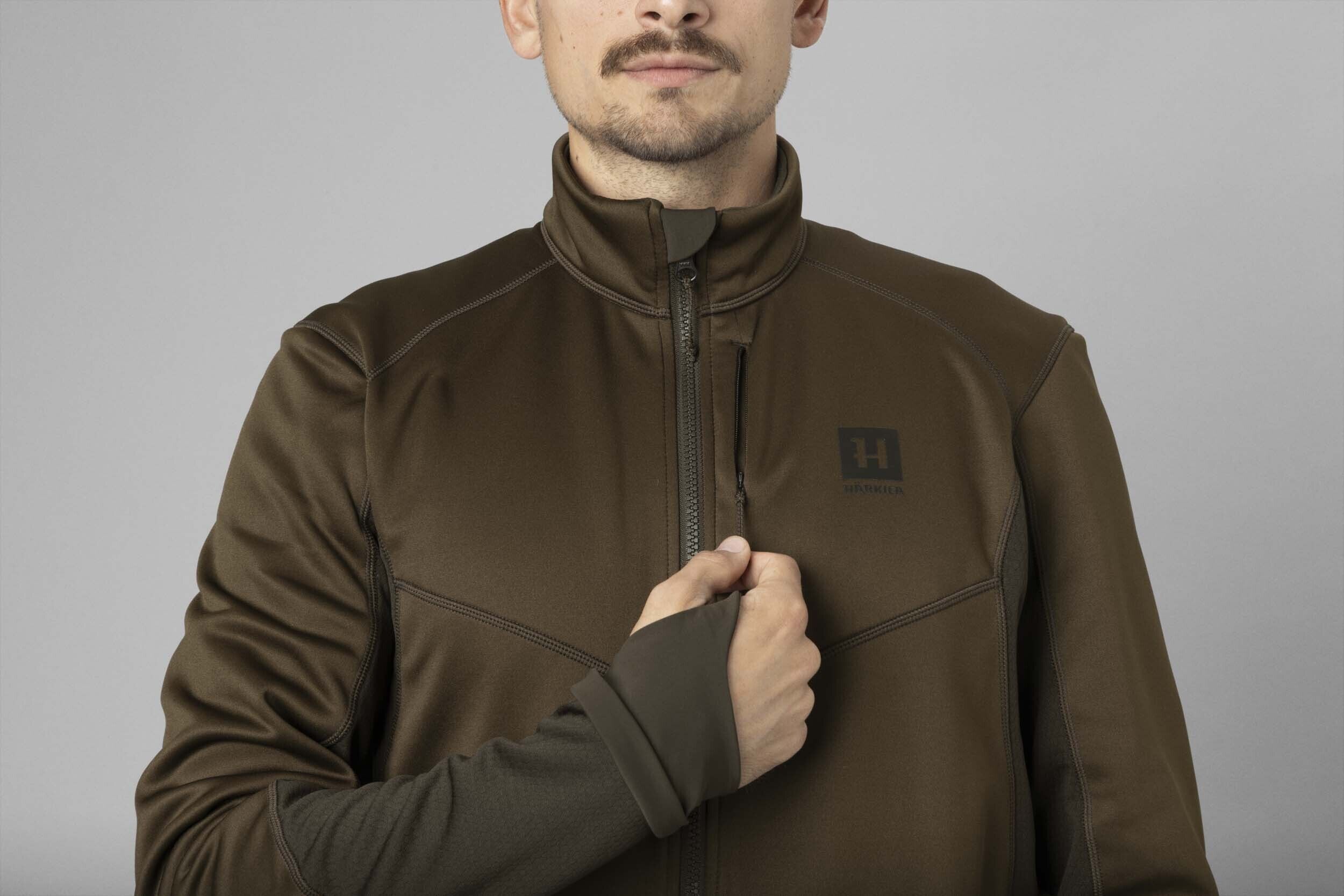 Härkila Scandinavian Fleecejacke (Willow green/Deep brown) Härkila Scandinavian Fleecejacke (Willow green/Deep brown)