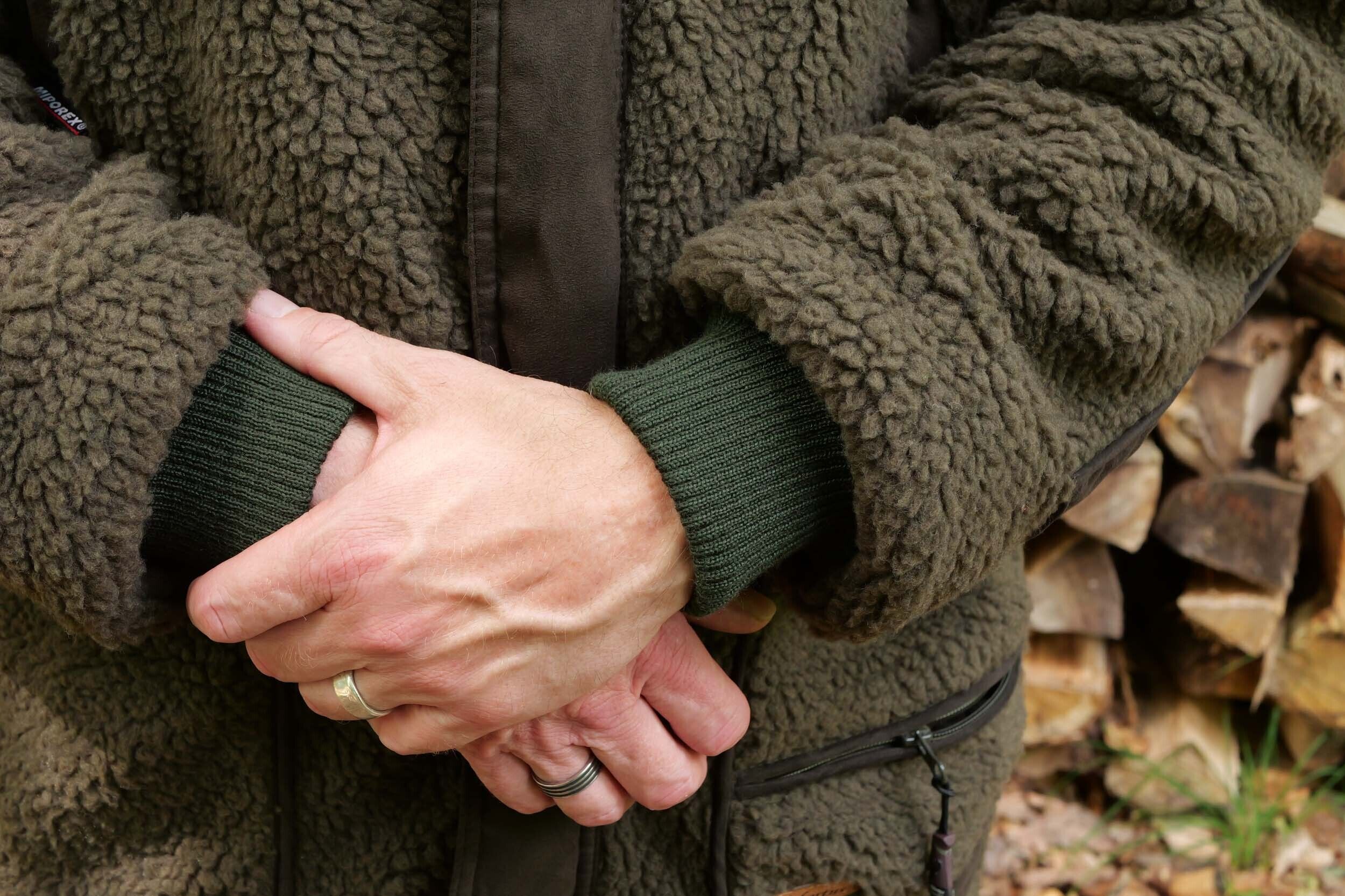 Hubertus Warn-Wende-Faserpelzjacke Drückjagd (oliv)