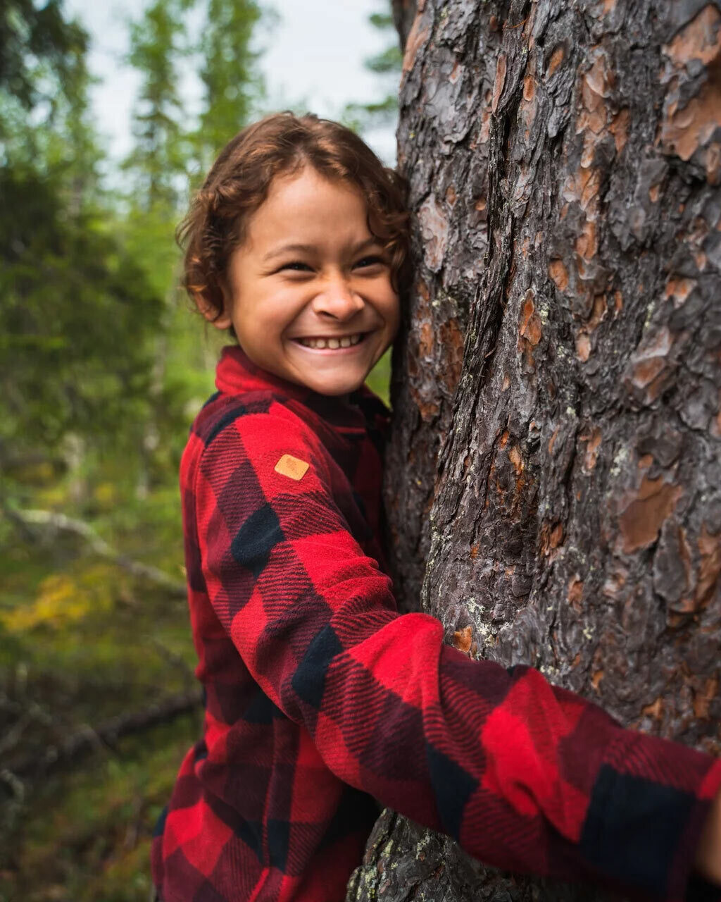 Pinewood Kanada Kids Fleecehemd (Red/Black)