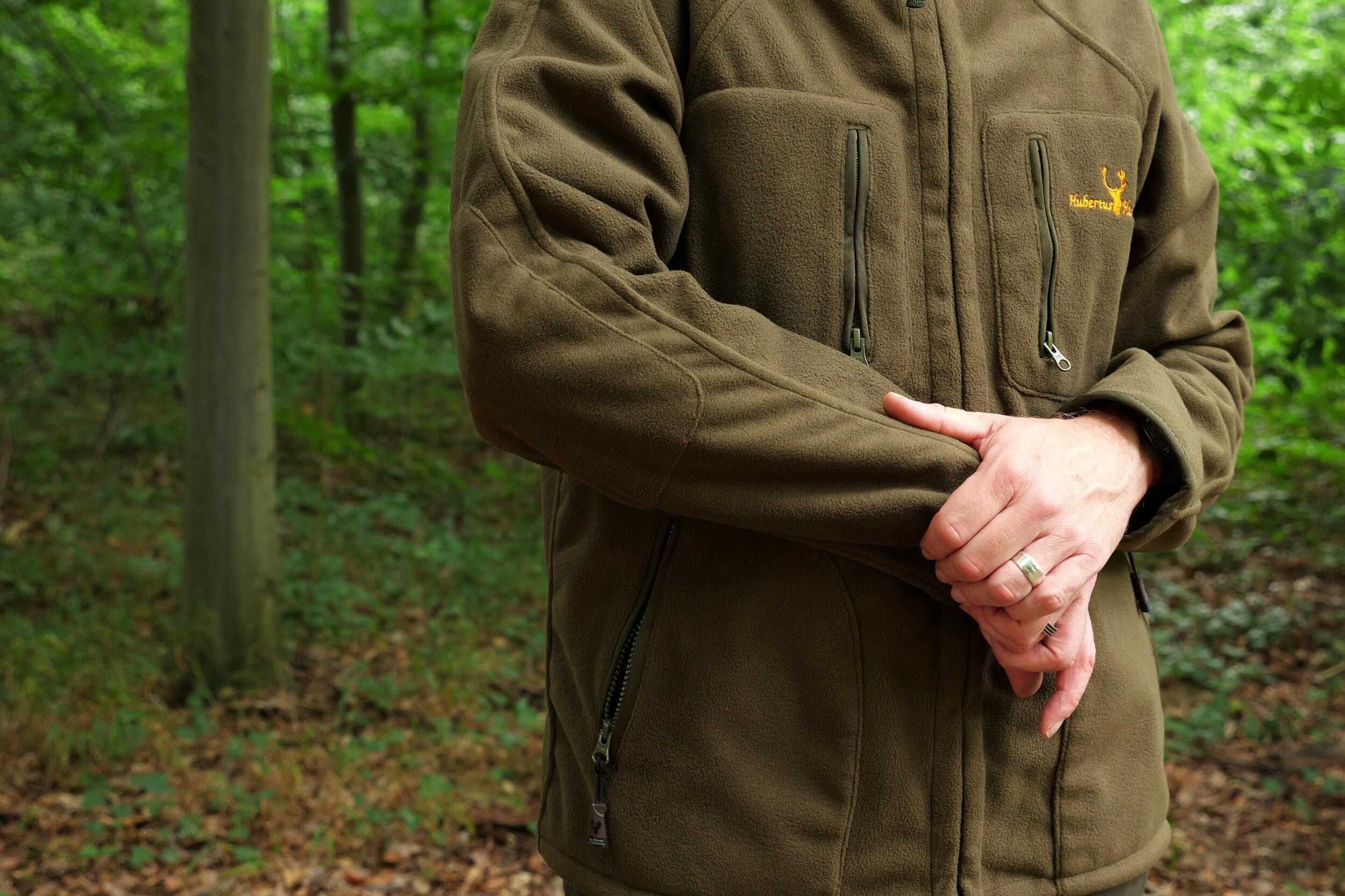 Hubertus Warn-Wende-Fleecejacke Pirsch Camo (oliv/orange)