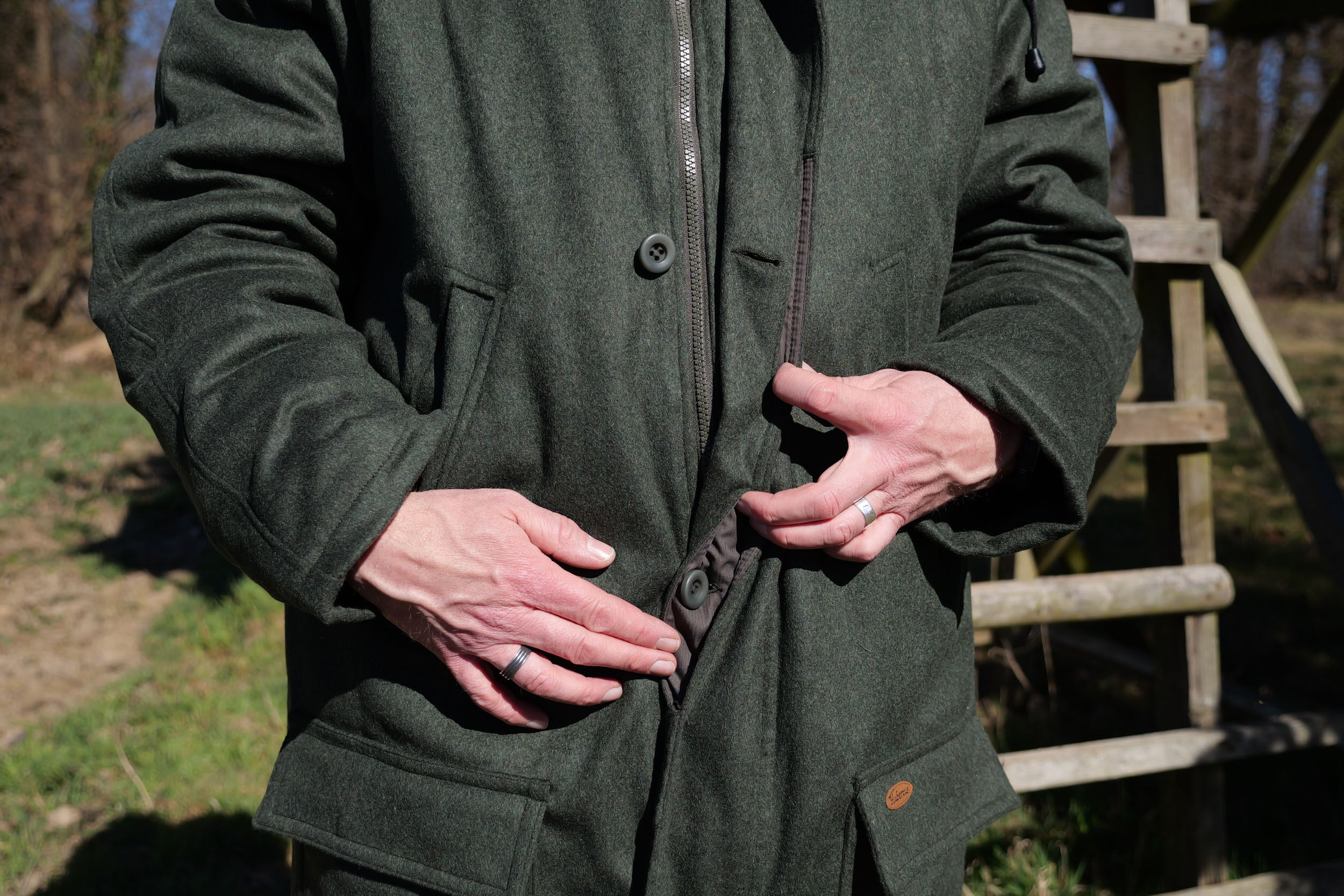 Hubertus Loden-Ansitzmantel Forest (oliv)