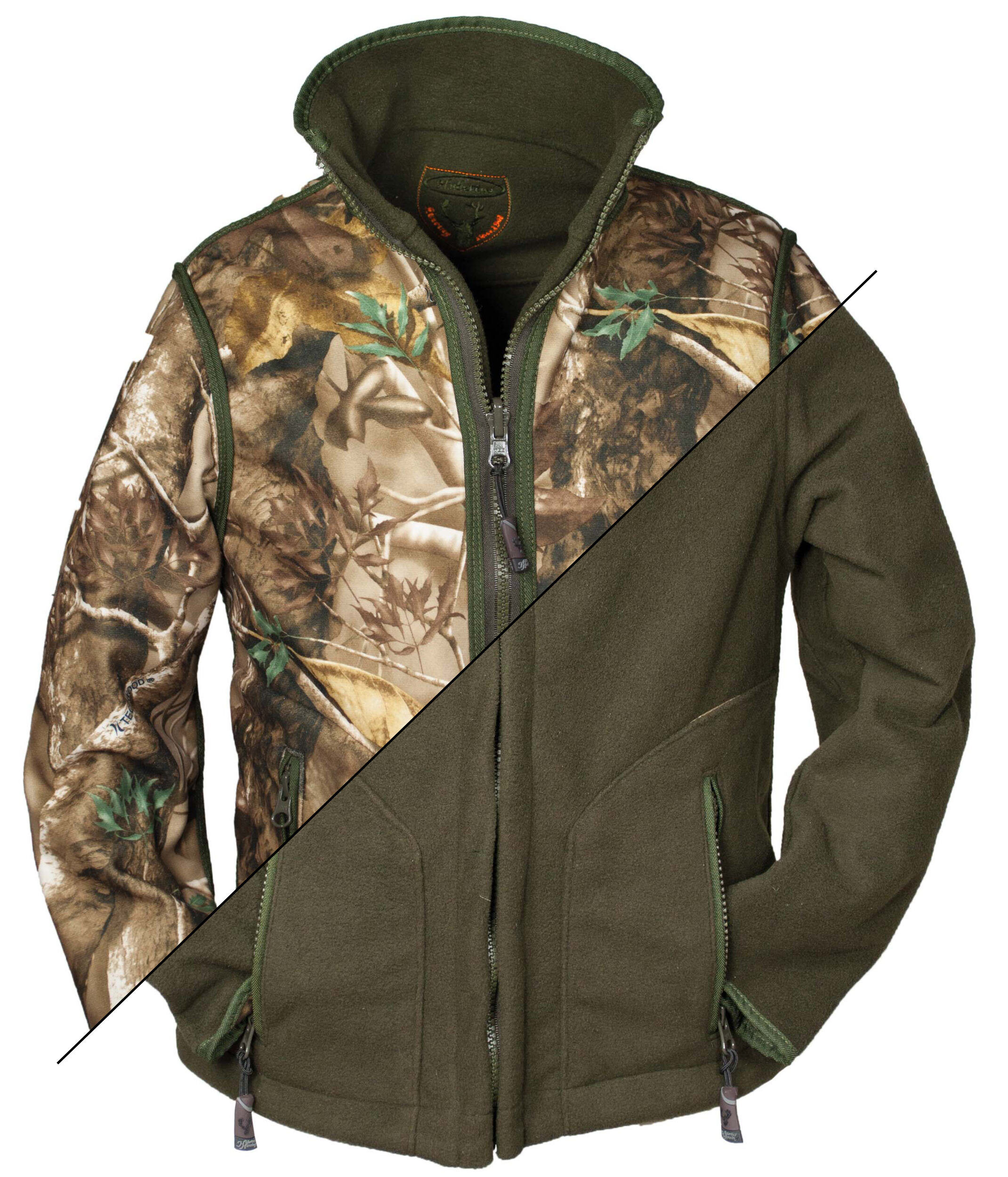 Hubertus Warn-Wendefleecejacke Pirsch Kinder (oliv/camo) Hubertus Warn-Wendefleecejacke Pirsch Kinder (oliv/camo)