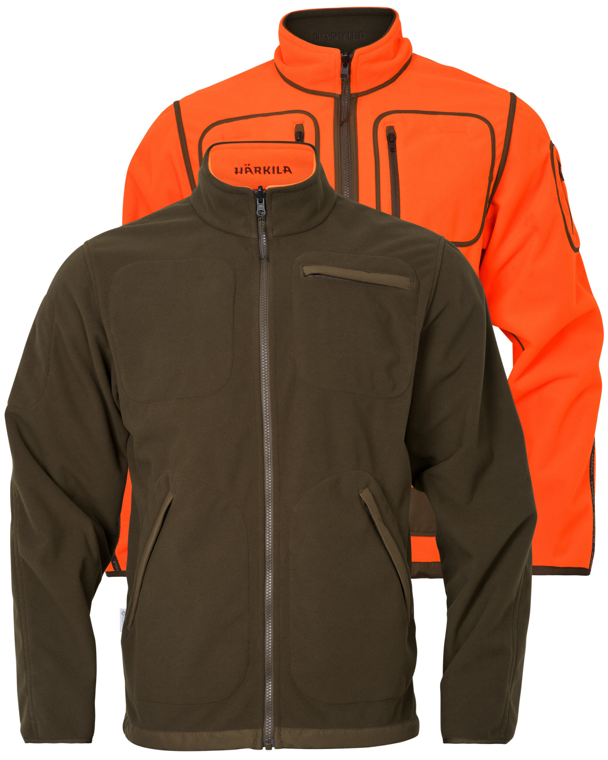 Härkila Kamko Blaze Fleece-Wendejacke (Orange blaze/Willow green)