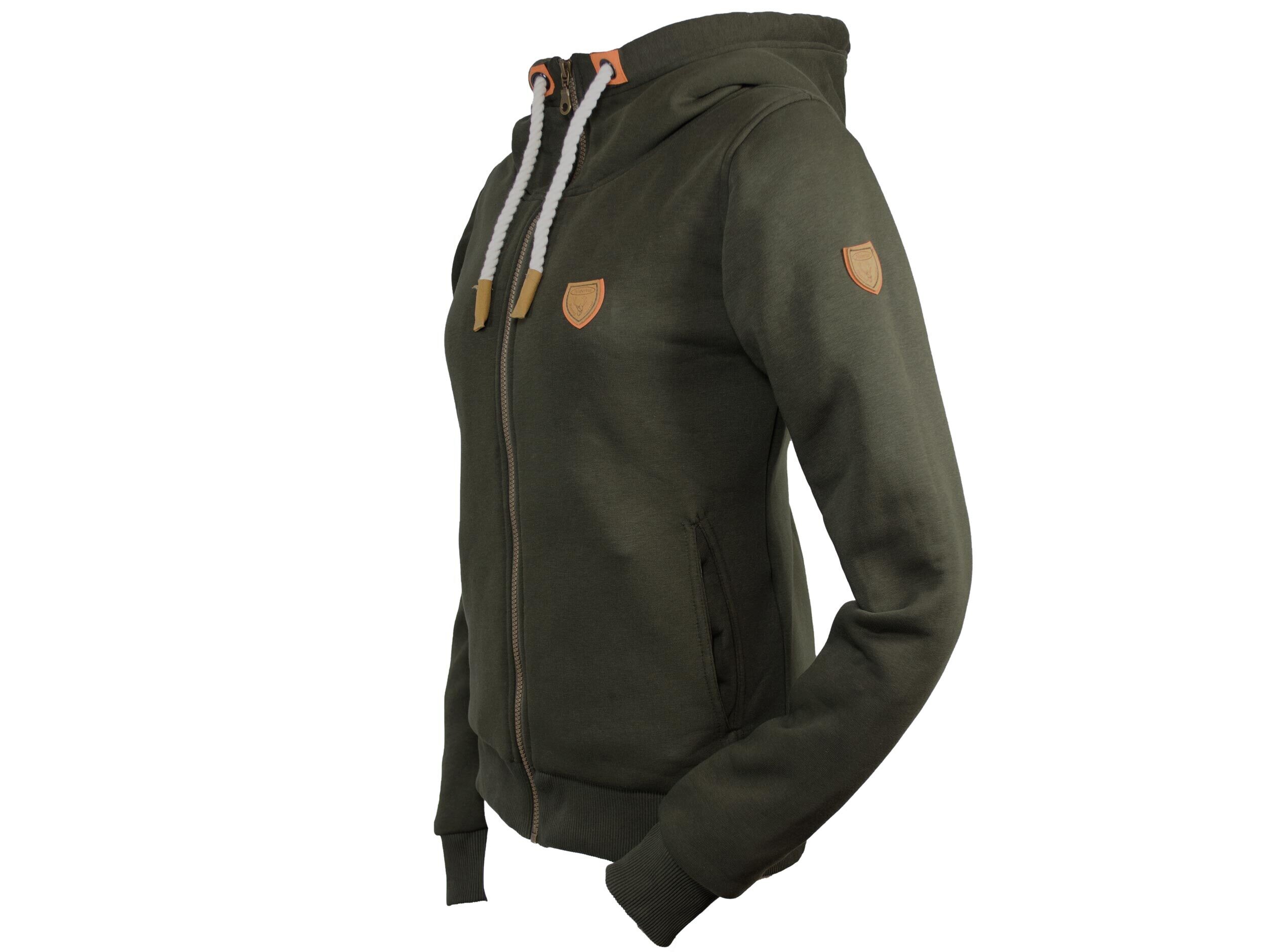 Hubertus Ladies Fashion Hoody mit Reißverschluss (oliv) Hubertus Ladies Fashion Hoody mit Reißverschluss (oliv)
