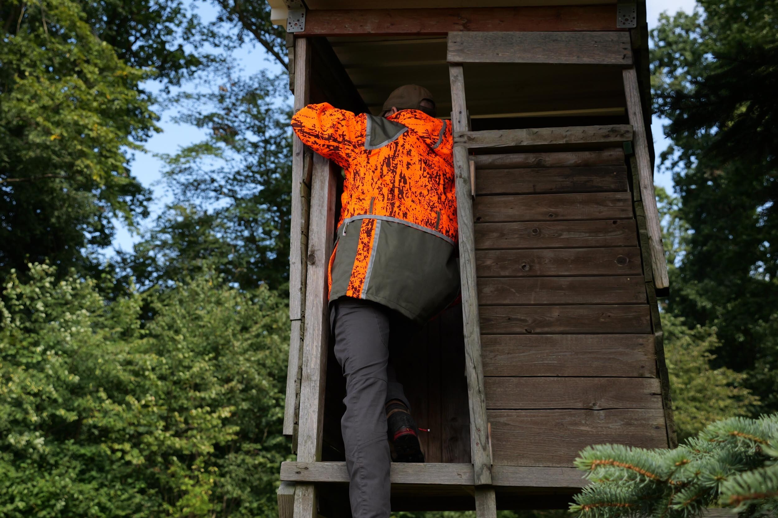 Hubertus Hundeführerjacke Sicherheit (oliv/orange)