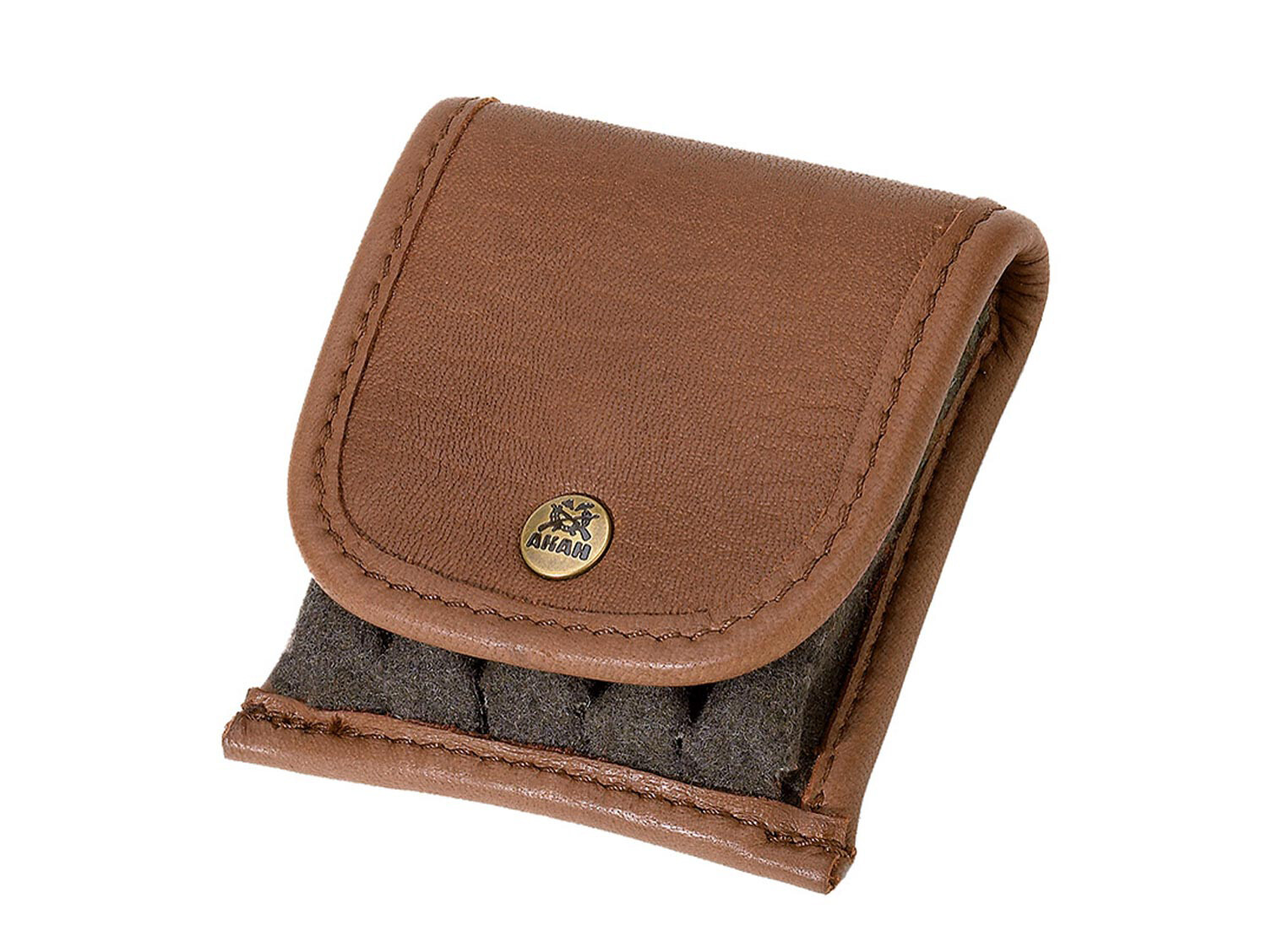 AKAH Patronenetui Elchleder mit Loden (3 Kugel-/2 Schrotpatronen)