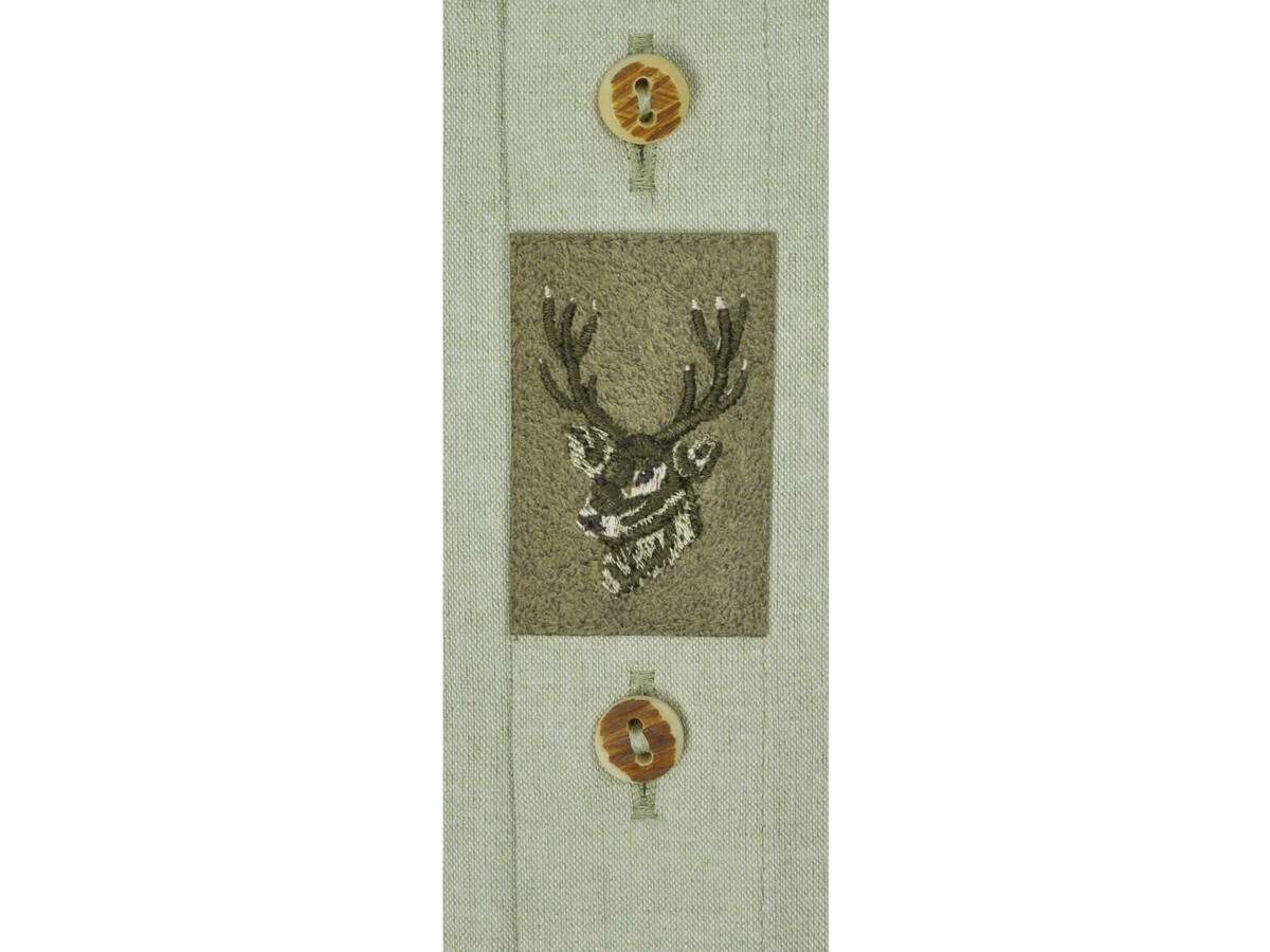 Skogen Trachtenhemd mit Lederapplikation und Stickerei Hirsch (lind) Skogen Trachtenhemd mit Lederapplikation und Stickerei Hirsch (lind)