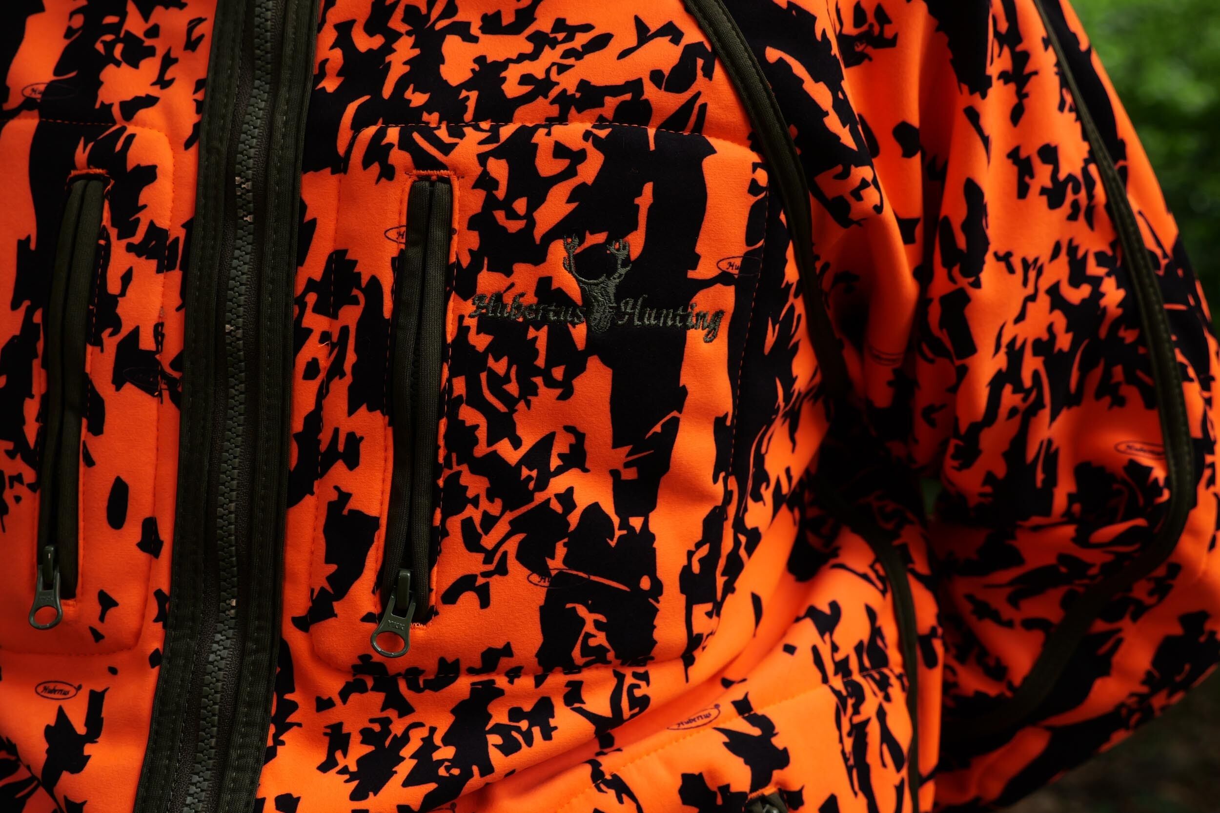 Hubertus Warn-Wende-Fleecejacke Pirsch Camo (oliv/orange)