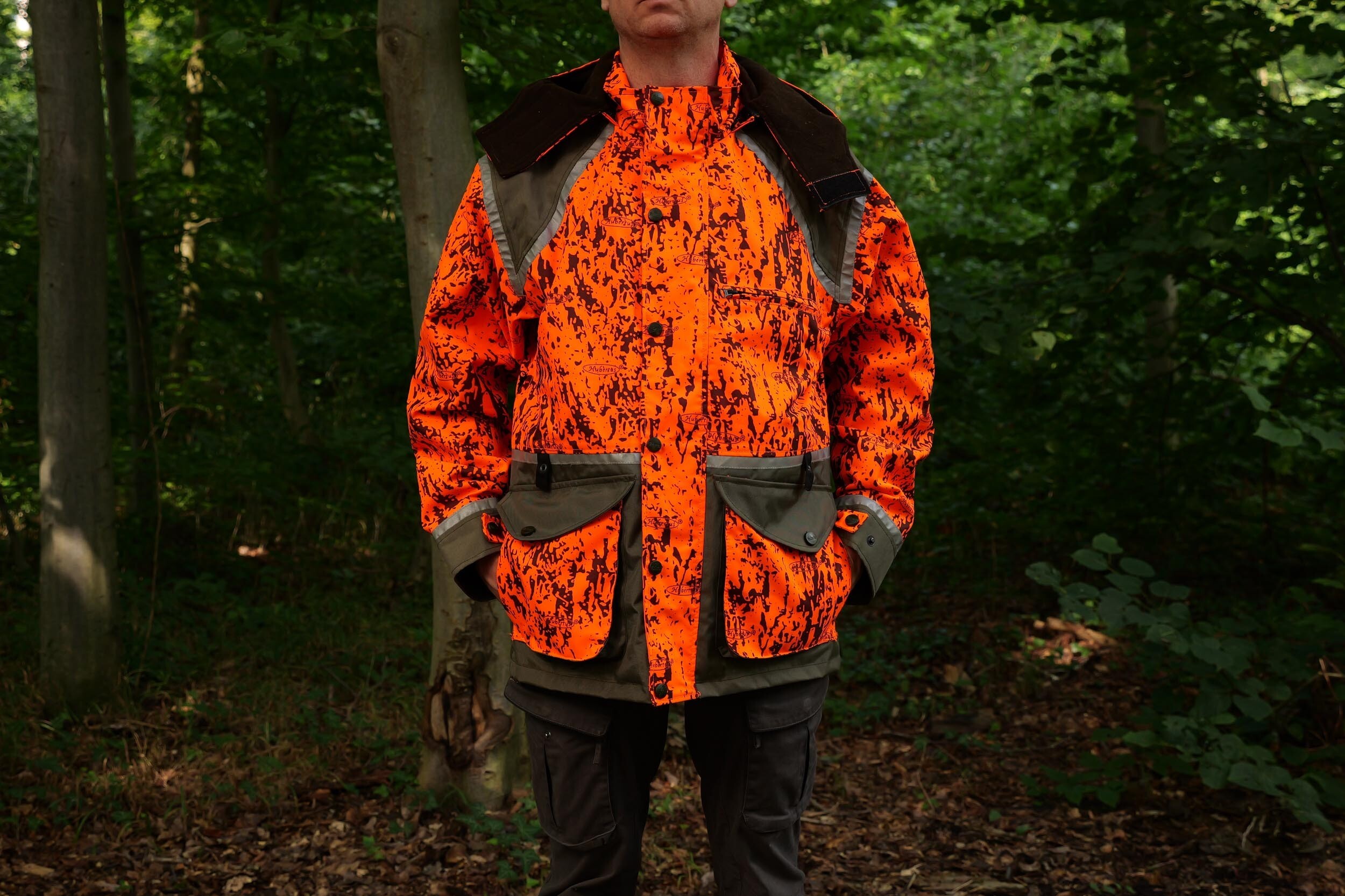 Hubertus Hundeführerjacke Sicherheit (oliv/orange)