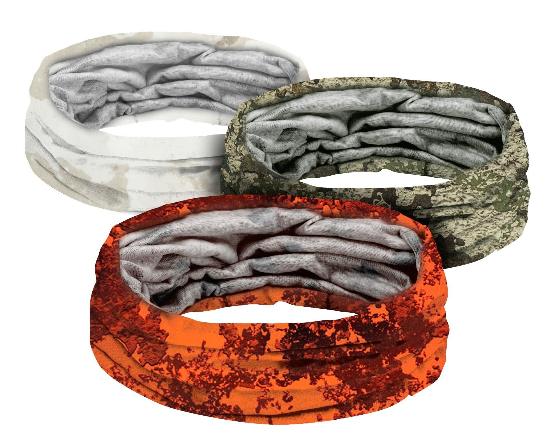 Pinewood Head Scarf Camou 3-Pack (Strata Blaze Snow Camou)