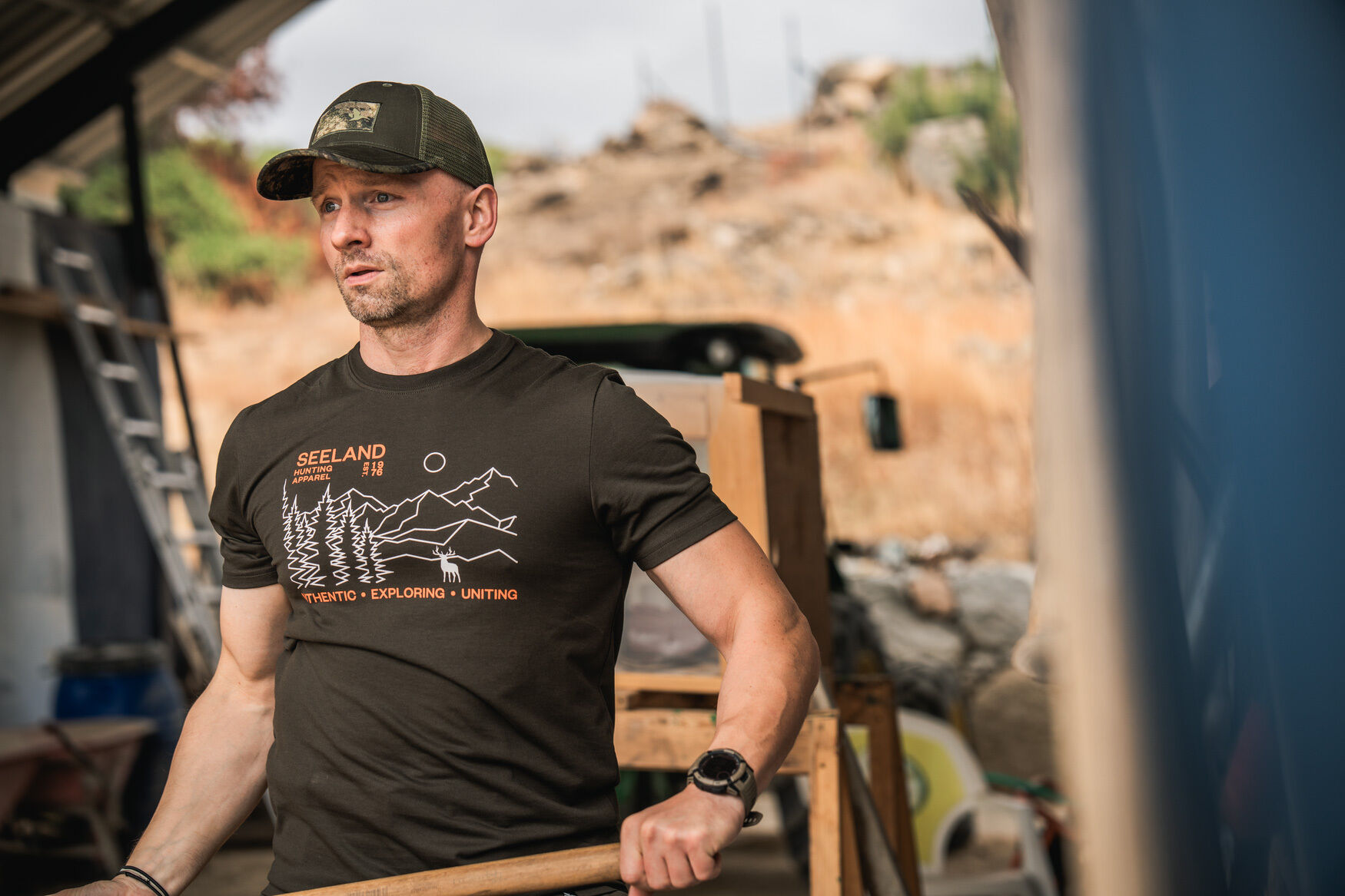 Seeland T-Shirt Landscape (Pine green)