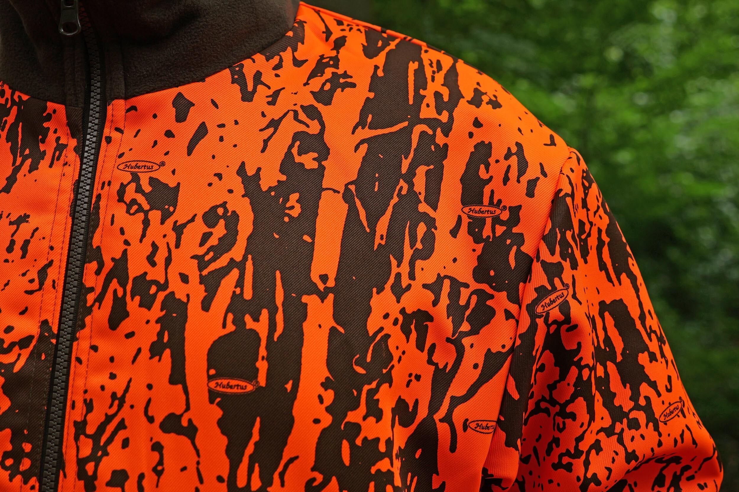 Hubertus Warn-Wendejacke Fleece Drückjagd (orange/oliv)