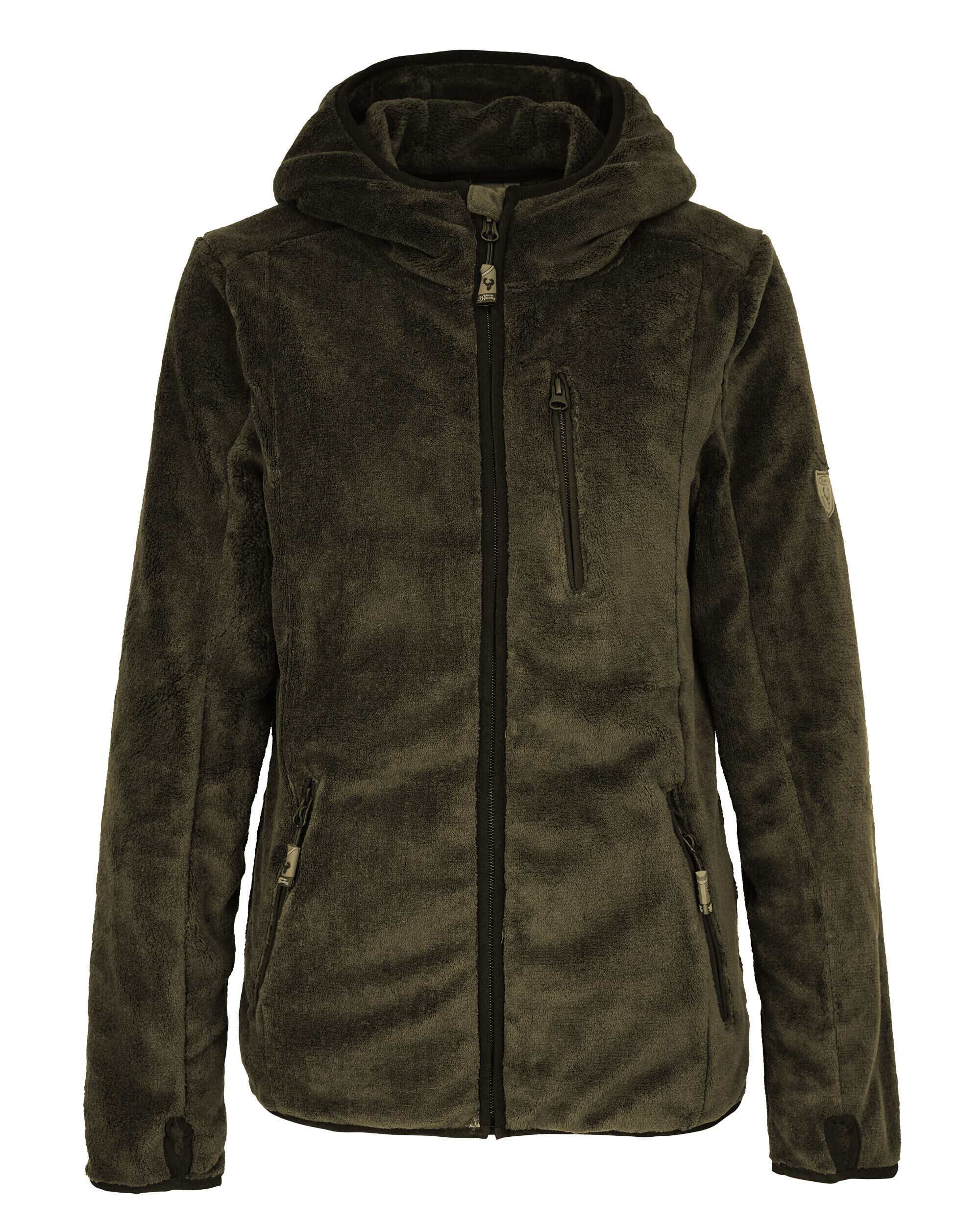 Hubertus Damen Coral Fleecejacke Pirin mit Kapuze (dkl.-oliv)