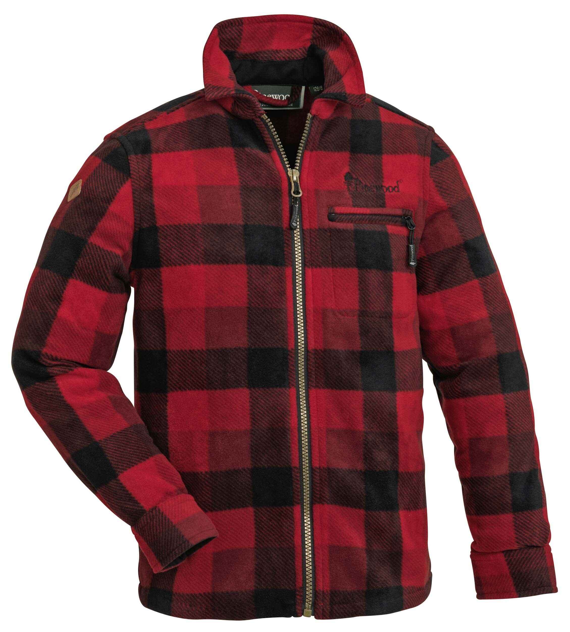 Pinewood Kanada Kids Fleecehemd (Red/Black) Pinewood Kanada Kids Fleecehemd (Red/Black)