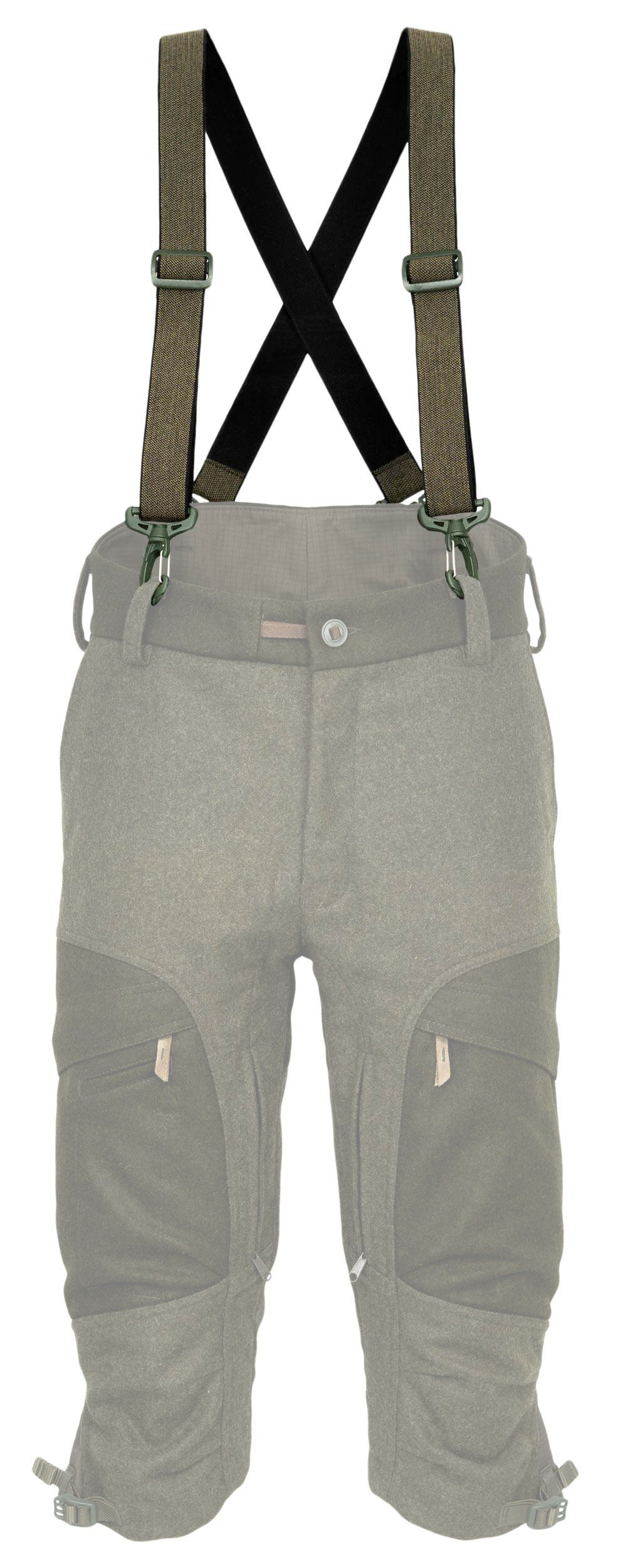 Jagdhund Hosenträger Karabiner (oliv)