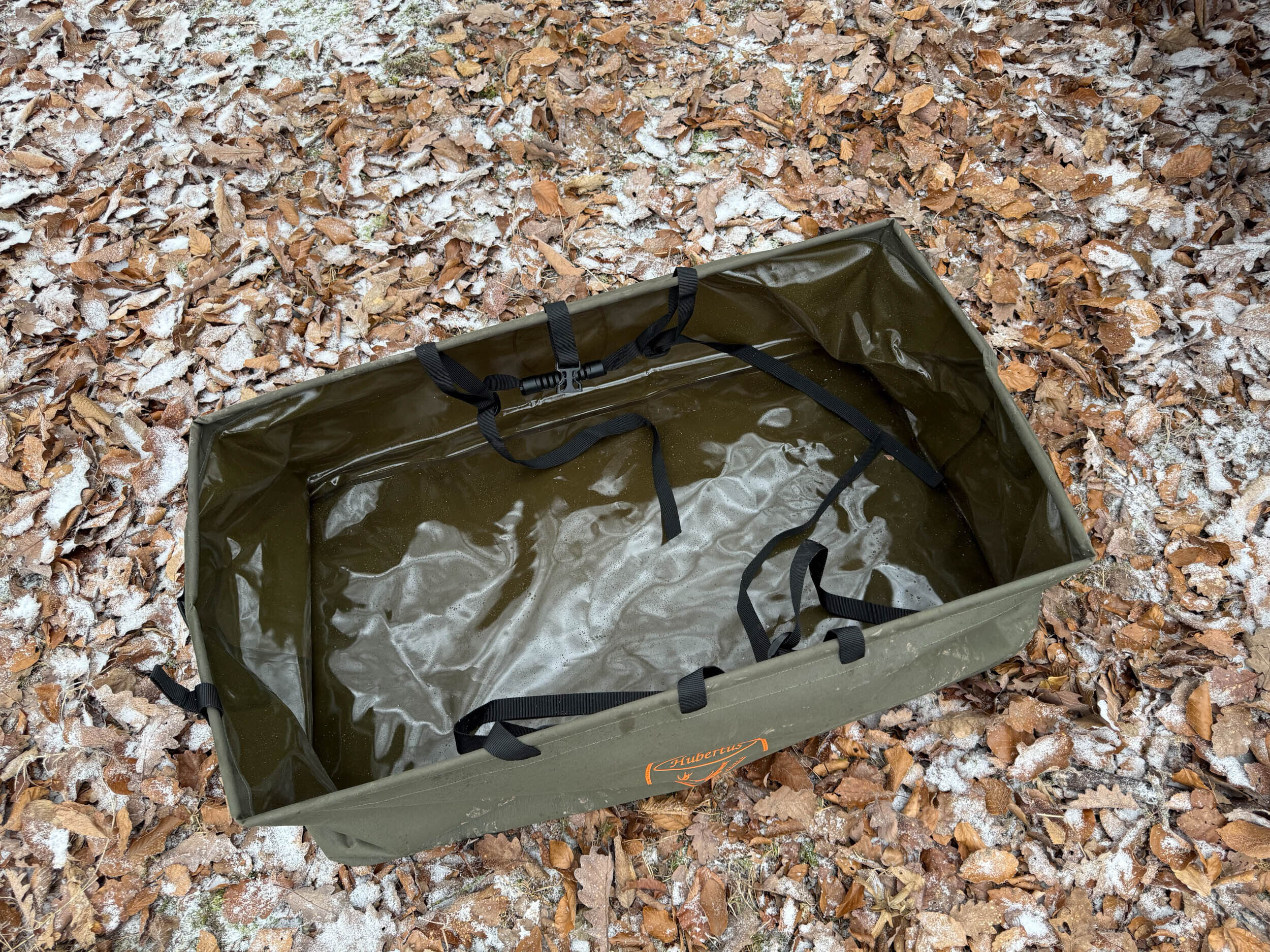 Die faltbare Wildwanne von Hubertus für Rot- und Schwarzwild von innen