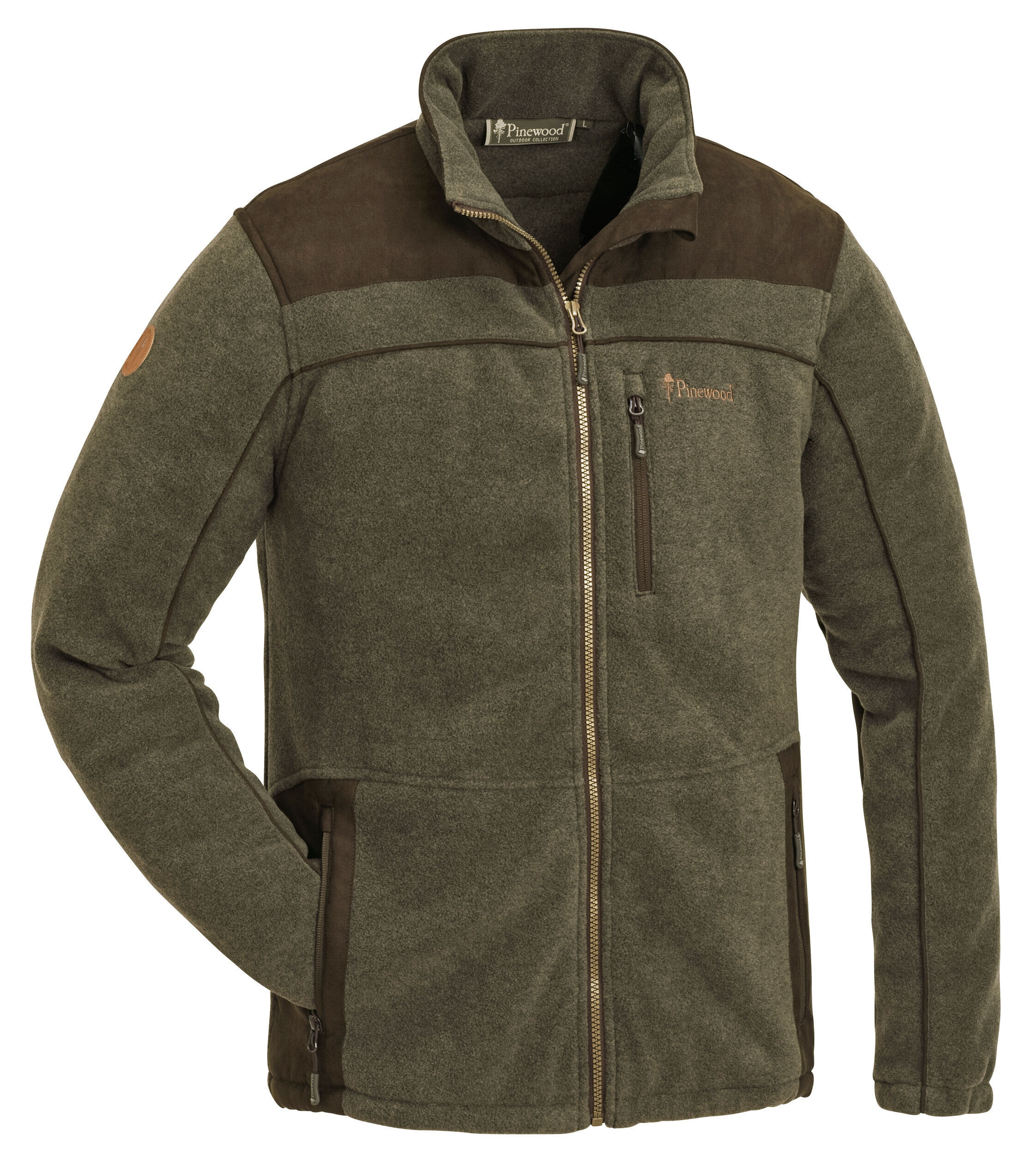 Pinewood Prestwick Exklusiv Fleece Jacke (Oliv Melange/Wildlederbraun) Pinewood Prestwick Exklusiv Fleece Jacke (Oliv Melange/Wildlederbraun)
