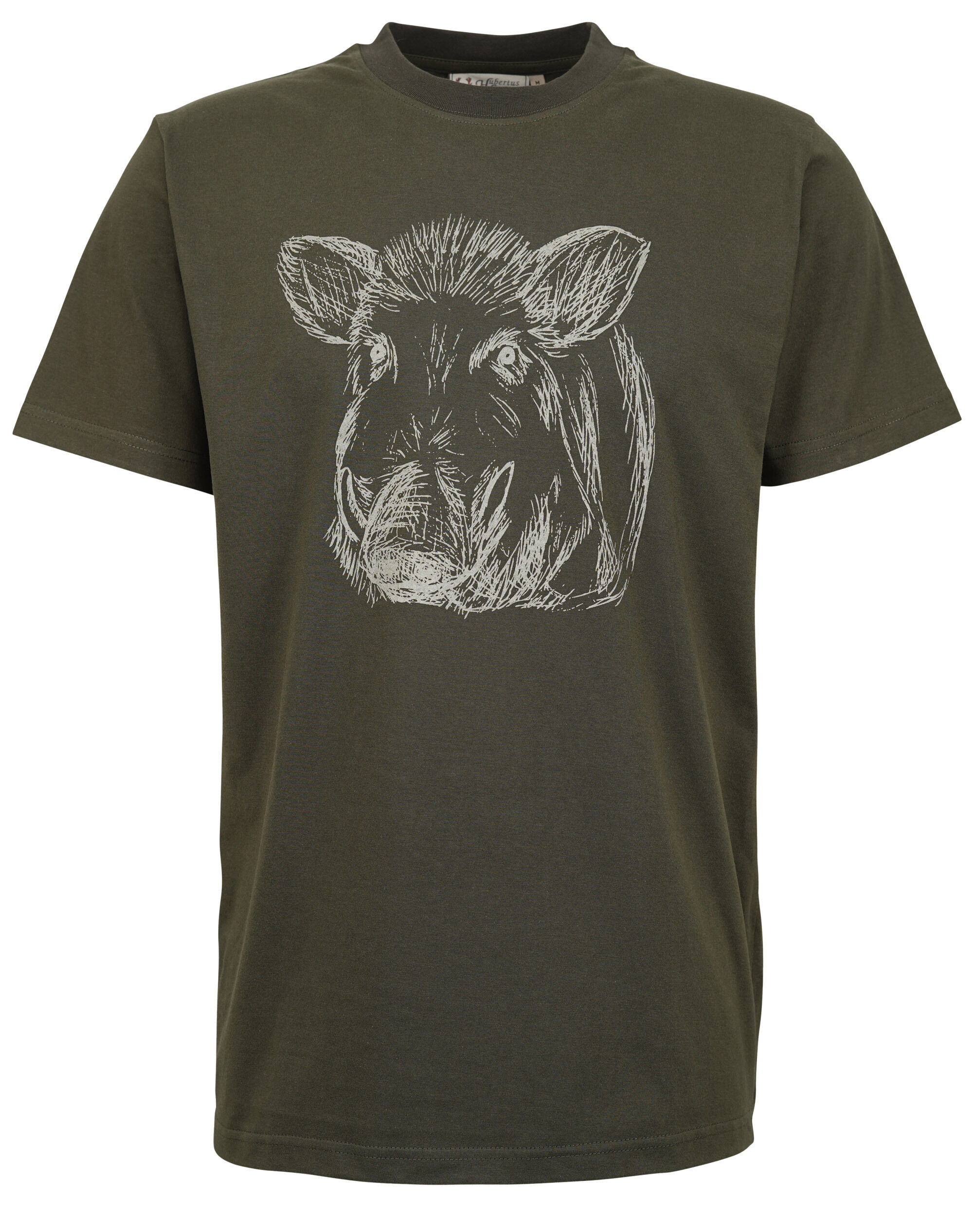 Hubertus T-Shirt Keilerkopf (oliv)
