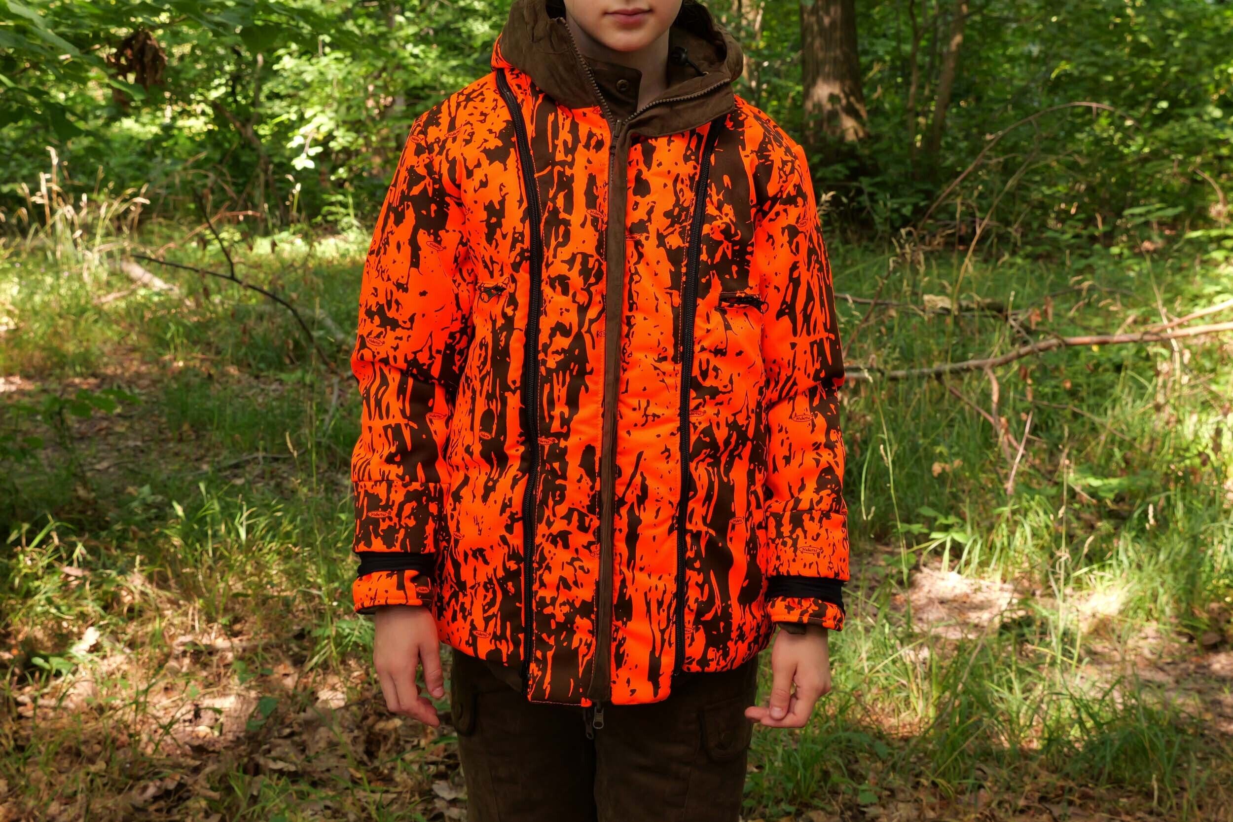 Hubertus Micro Camo Kinder-Wendejacke Janus (oliv/orange)