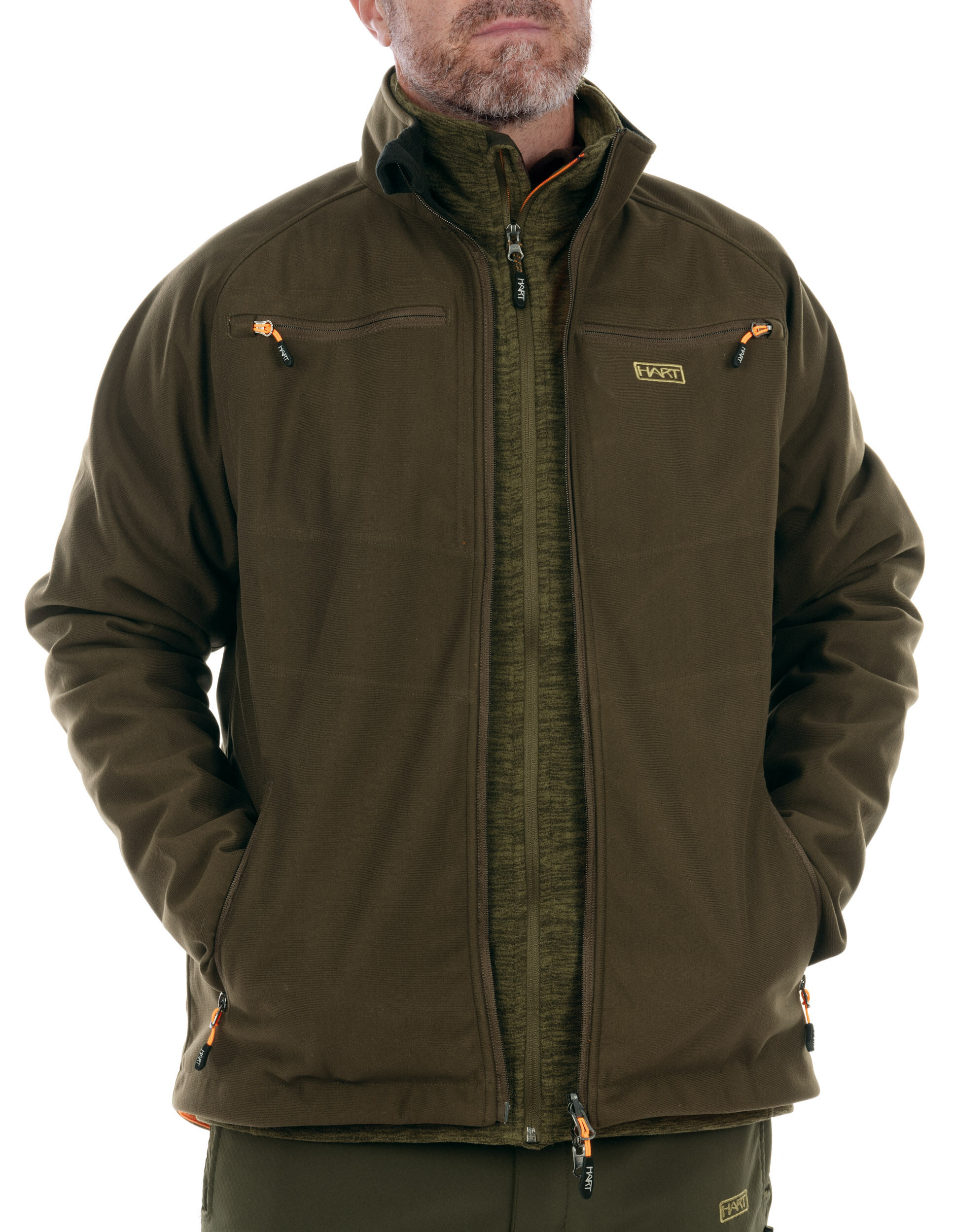 Hart Wende-Fleecejacke Tulsa-S (Orange/Grün)