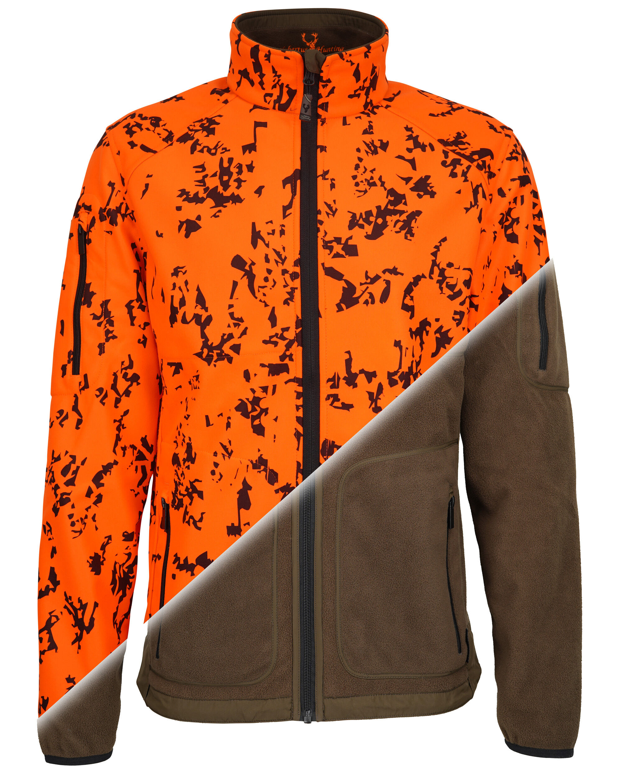 Hubertus Warn-Wendefleecejacke Drückjagd 2 (oliv/orange)