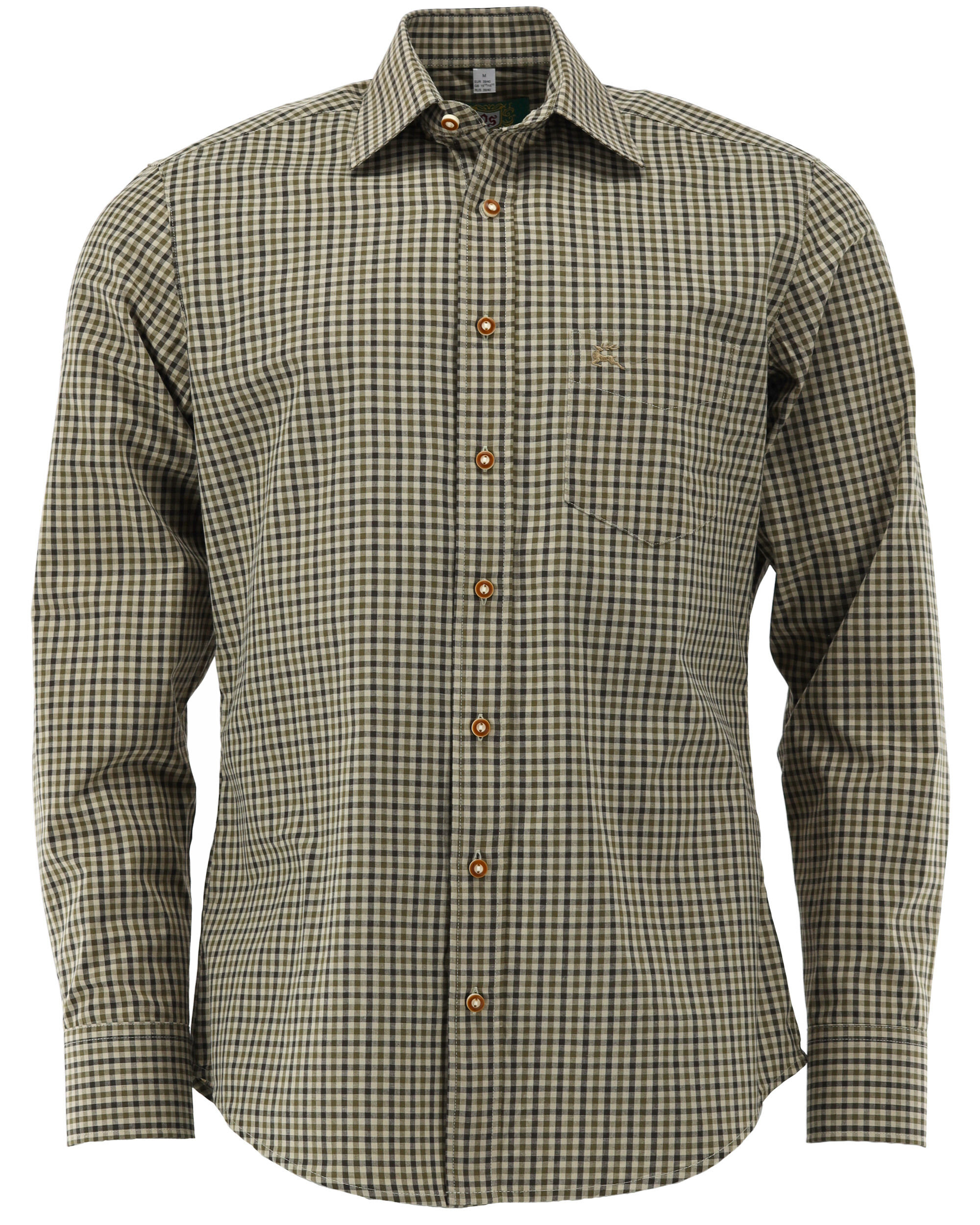 OS Trachten Hemd Slim Fit (dunkelgrün)