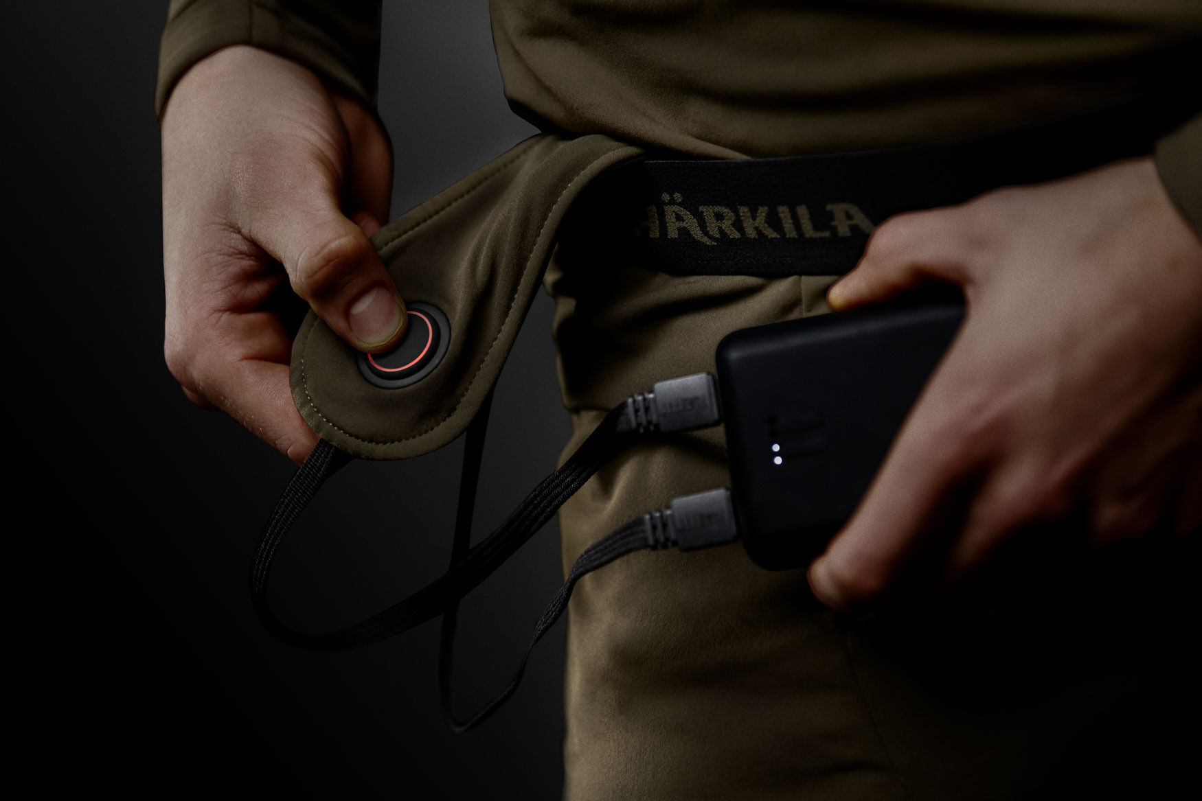 Härkila Heat Heizunterhose USB-C (Willow green/Black)