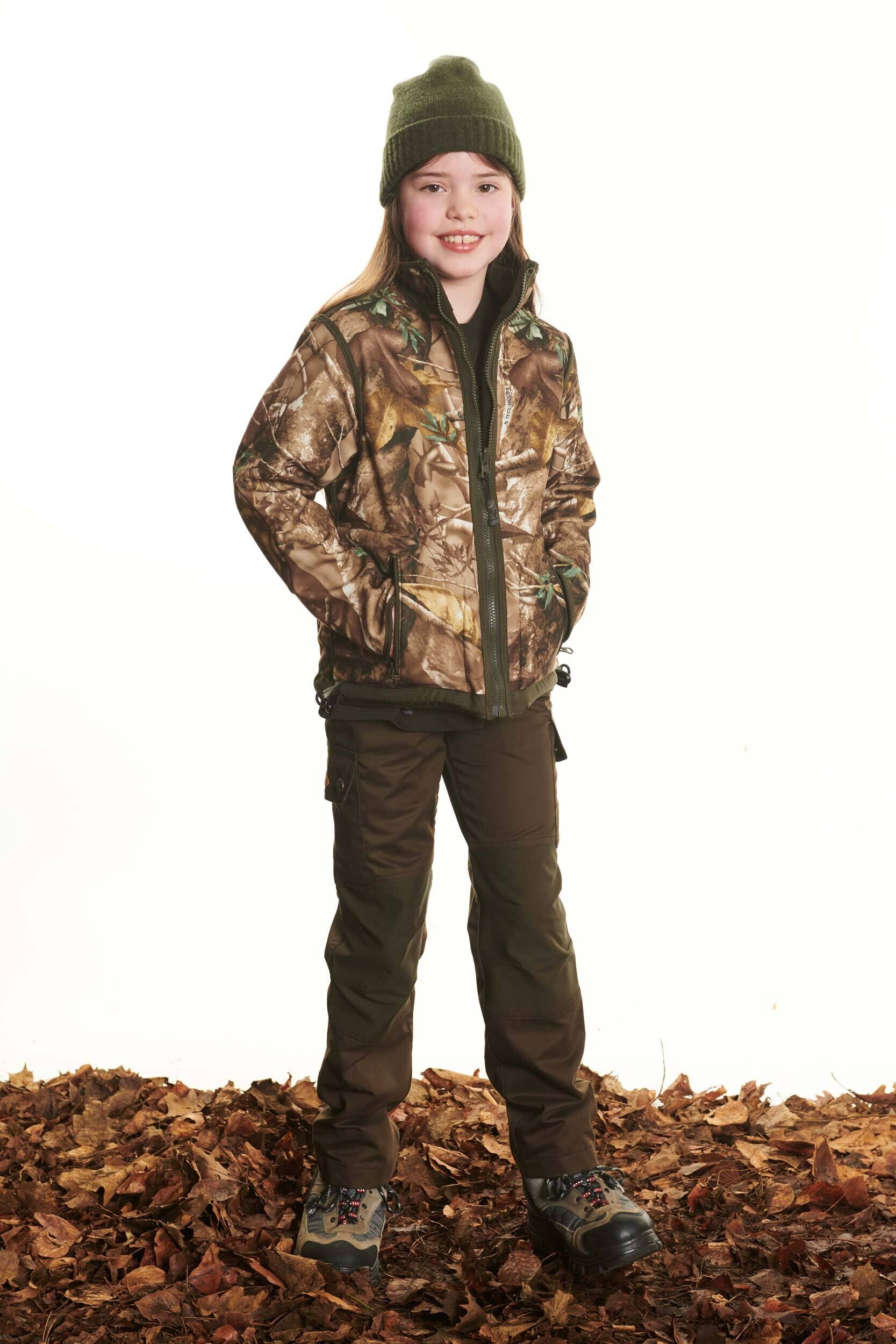 Hubertus Warn-Wendefleecejacke Pirsch Kinder (oliv/camo)