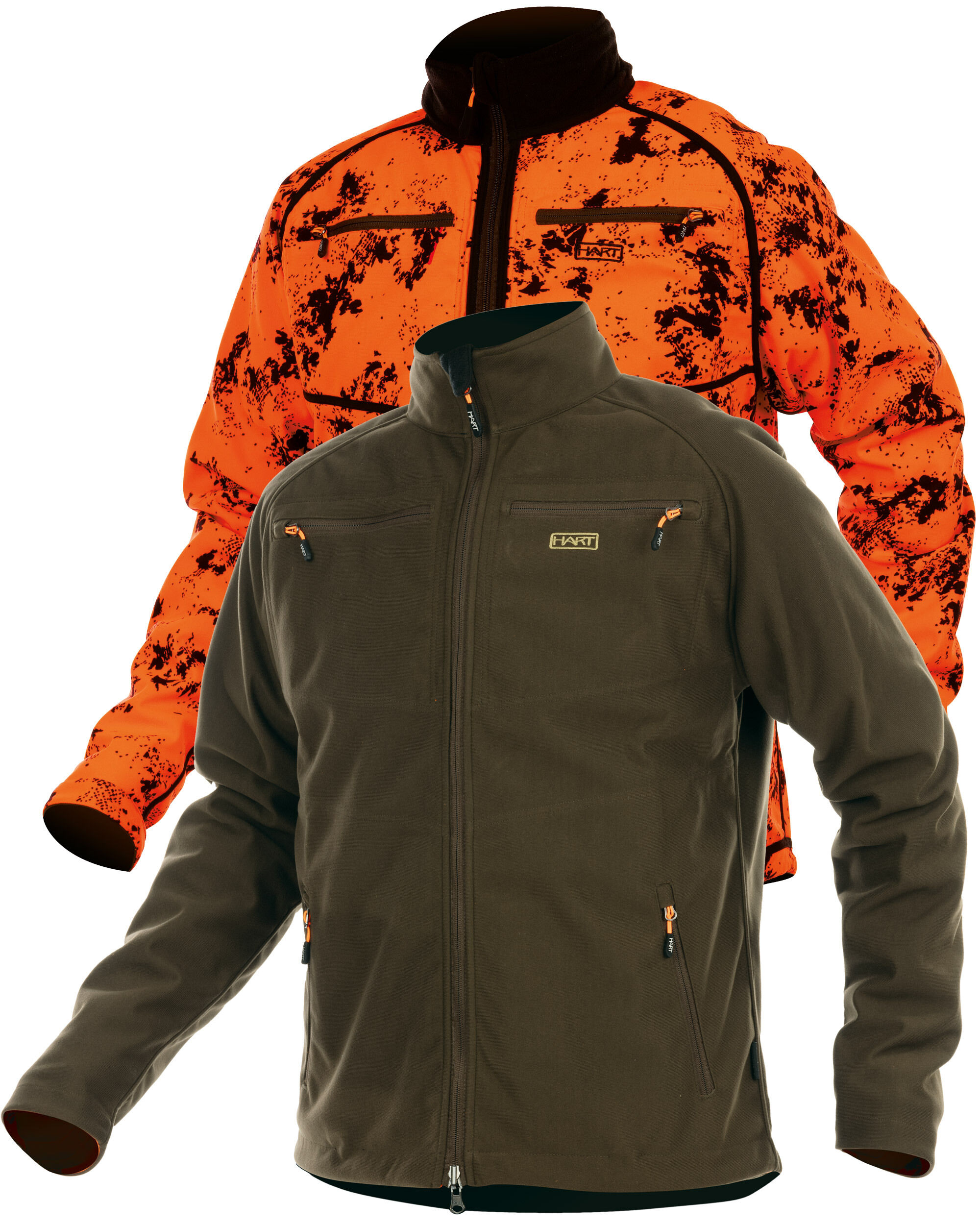 Hart Wende-Fleecejacke Tulsa-S (Orange/Grün)