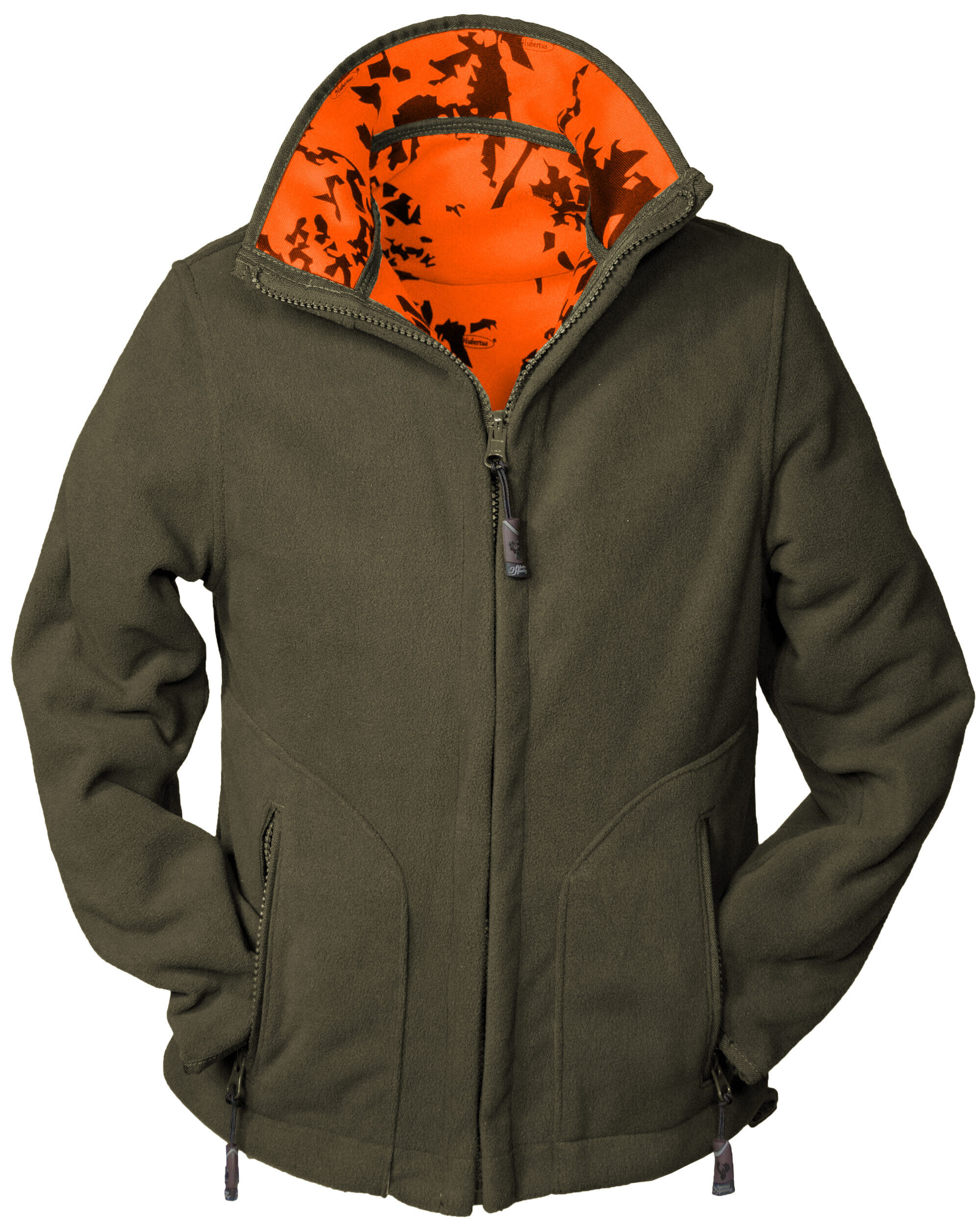Hubertus Warn-Wendefleecejacke Pirsch Kinder (oliv/orange)