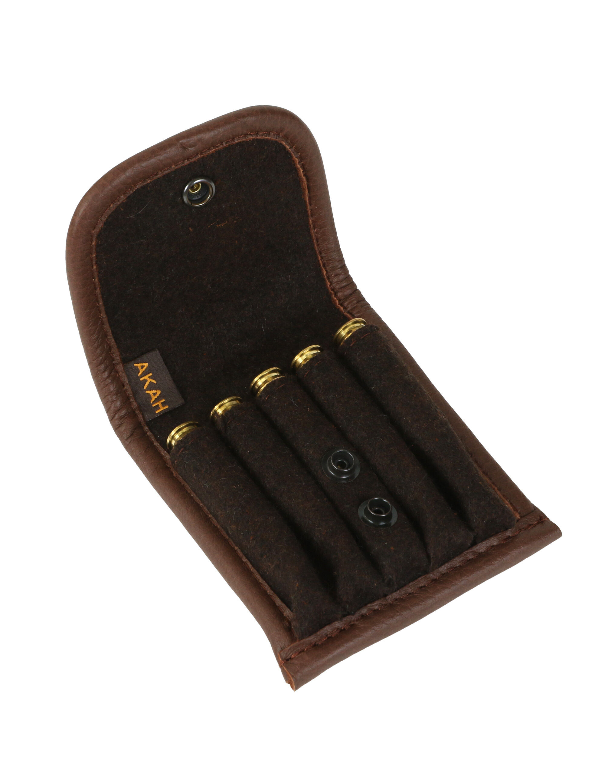 AKAH Patronenetui Elchleder mit Loden (5 Kugelpatronen)