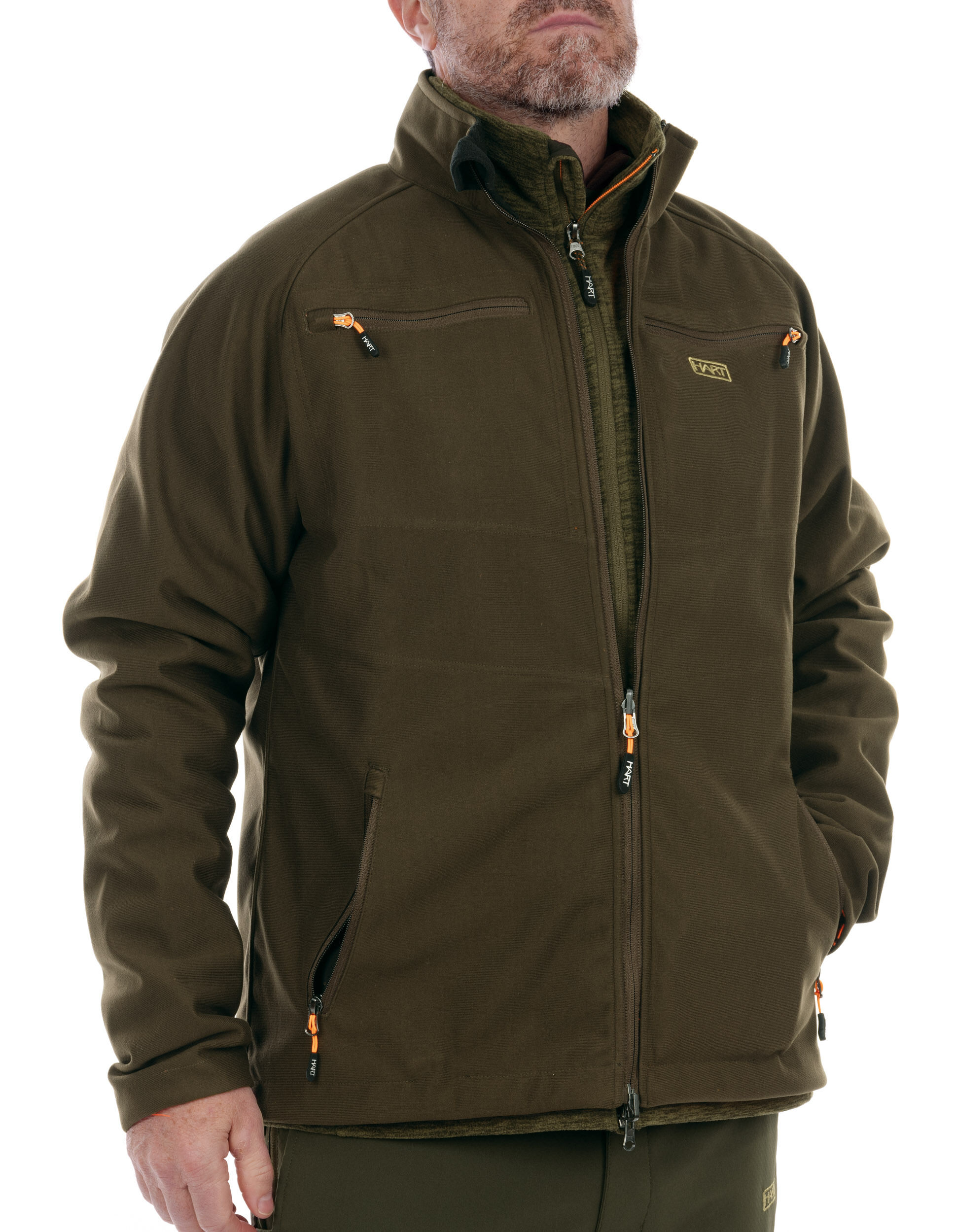 Hart Wende-Fleecejacke Tulsa-S (Orange/Grün)
