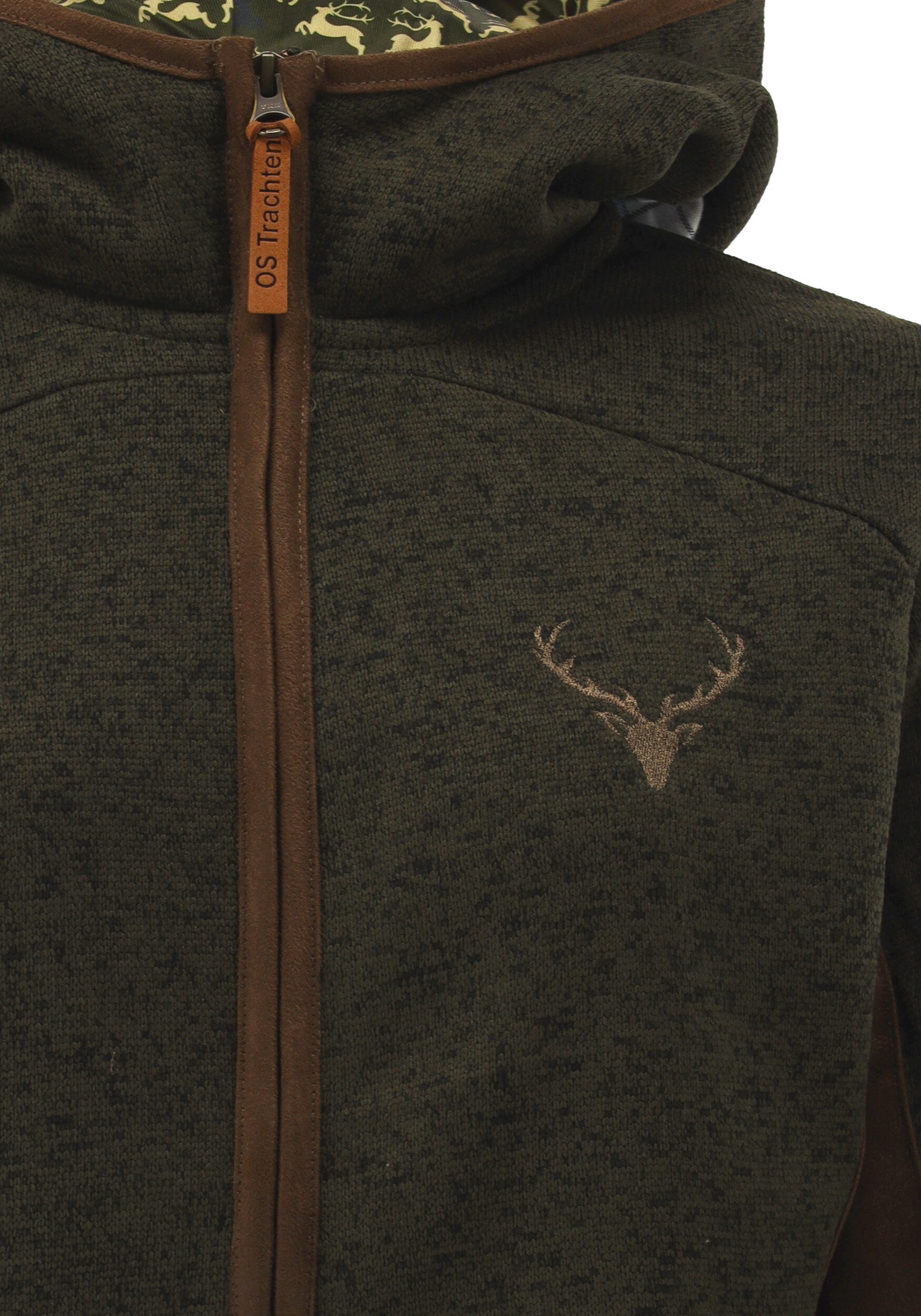 OS Trachten Damenjacke Strick-Fleece (schilf)