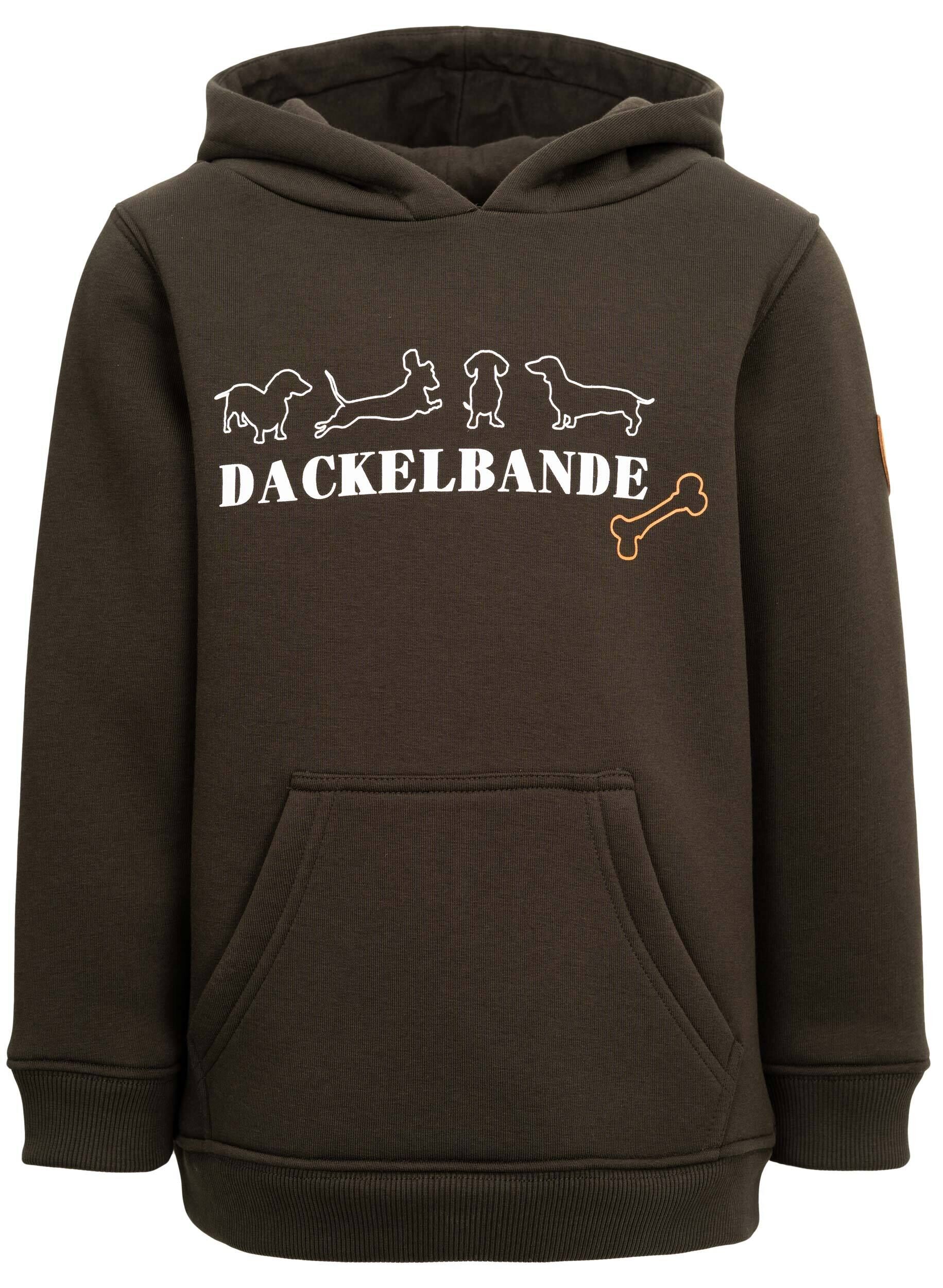 Hubertus Kinderhoodie Dackelbande (oliv) Hubertus Kinderhoodie Dackelbande (oliv)