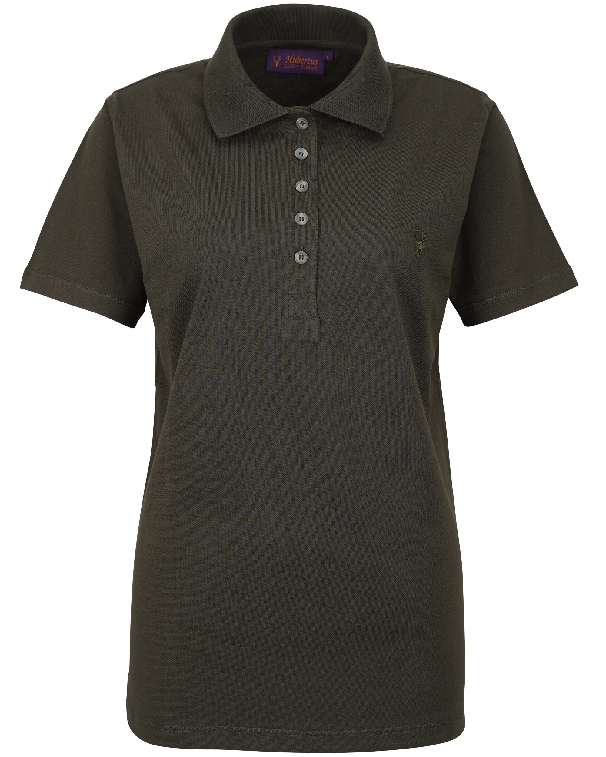 Hubertus Pique Poloshirt Damen (dunkel-oliv)