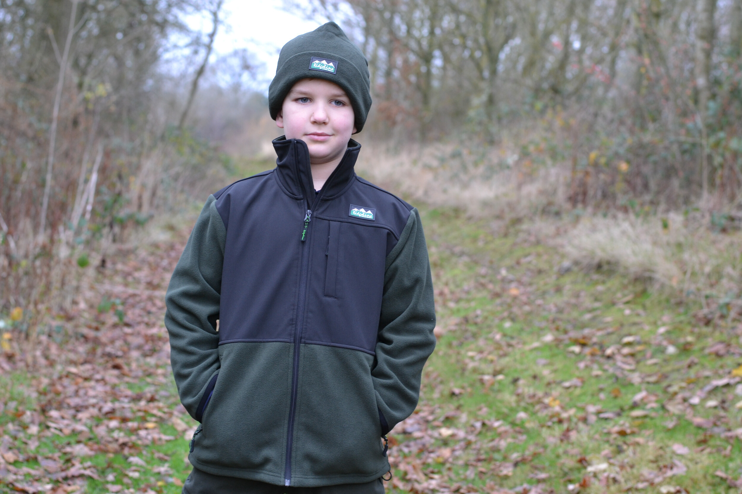 Ridgeline Kids Hybrid Fleece-Oberteil (OLIVE/BLACK)